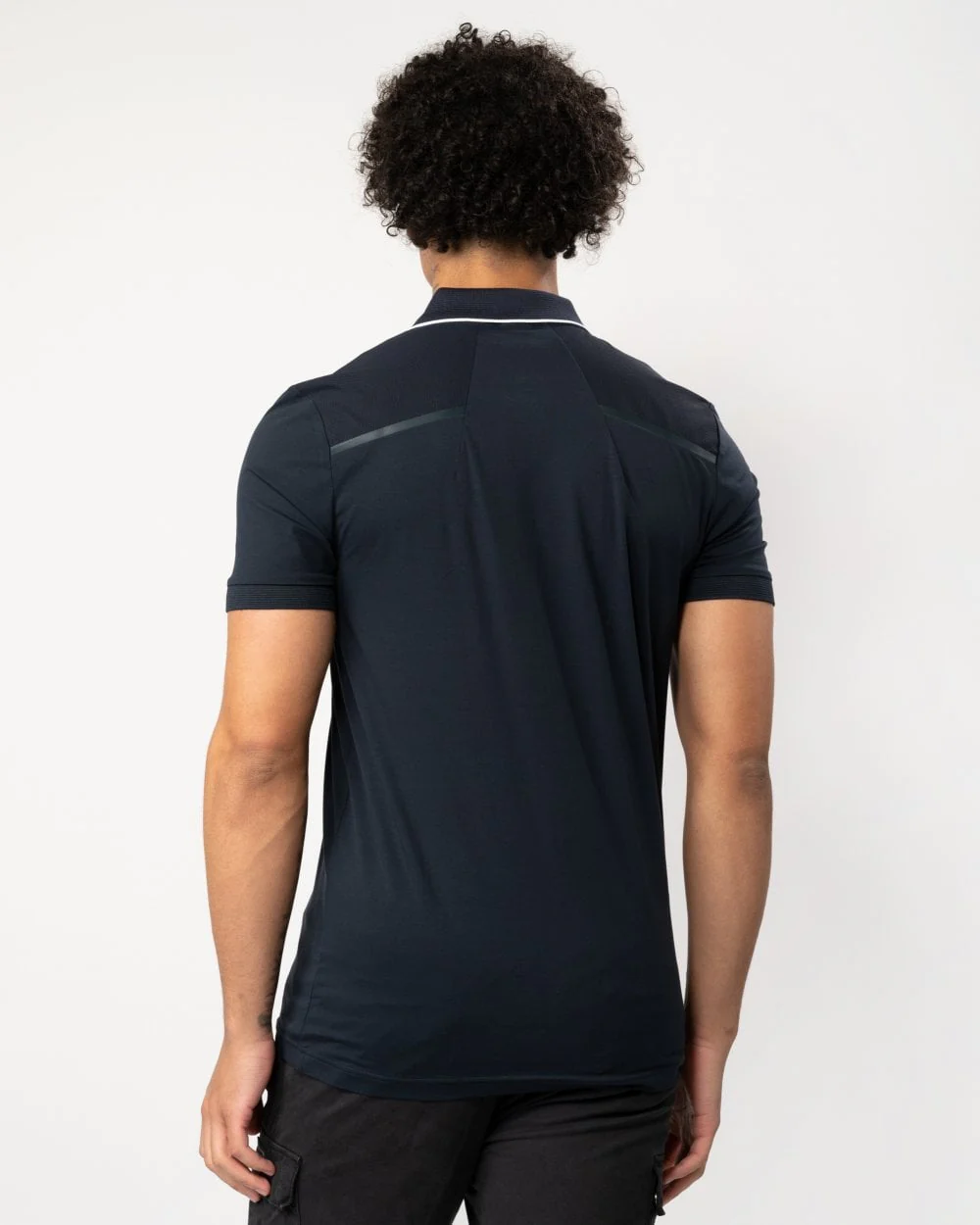 BOSS Green Philix Mens Slim Fit Zip-Neck Polo Shirt - Image 3