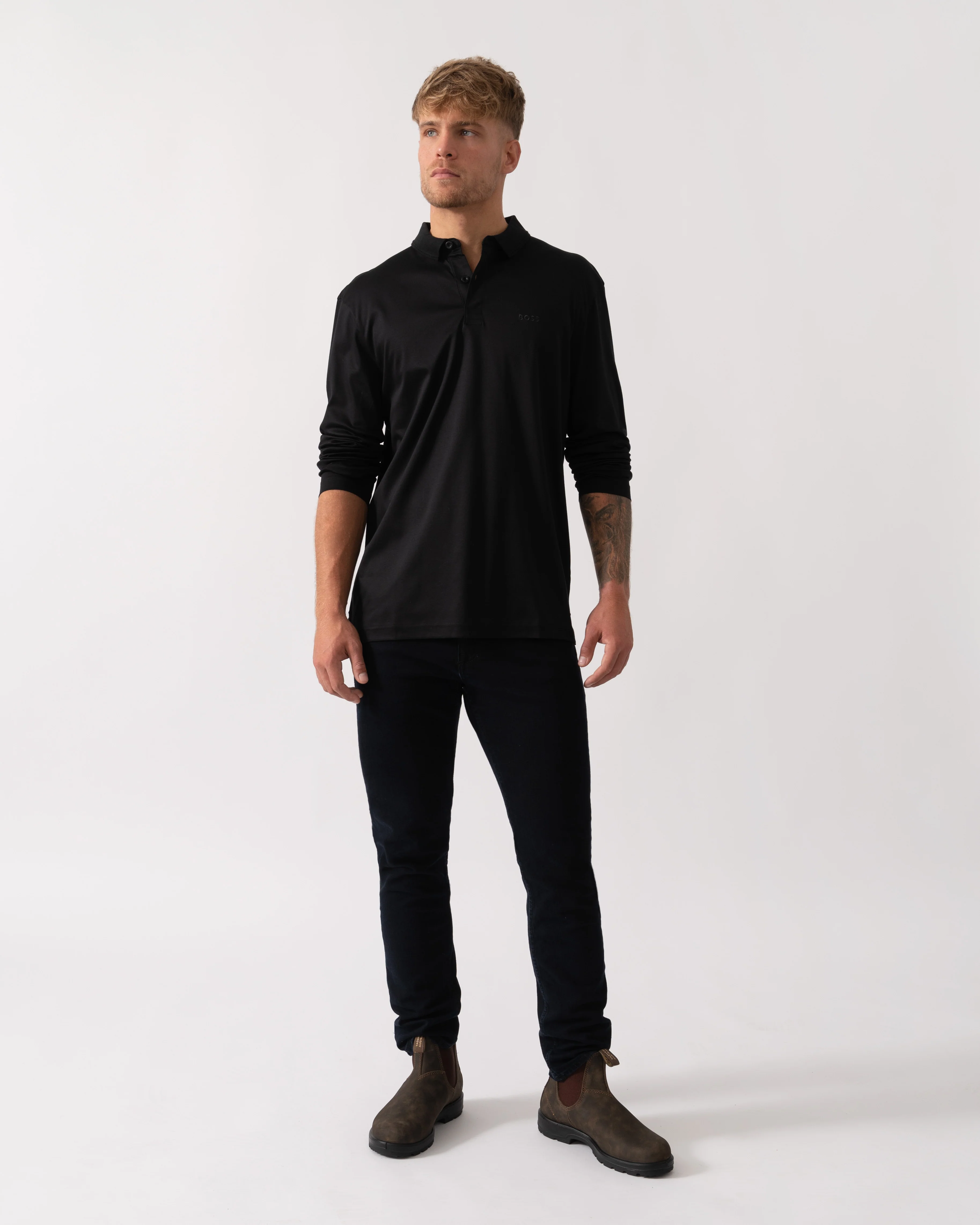 BOSS Green Pirol Mens Polo Shirt 50544335 - Black 001 - Image 2