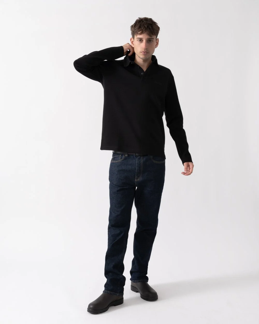 BOSS Green Plisy Mirror Mens Long Sleeve Polo Shirt - Image 3