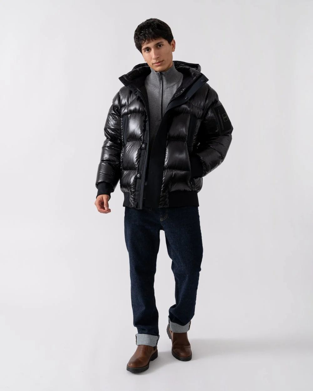 BOSS Green Ronnie Mens Padded Hooded Jacket - Image 4