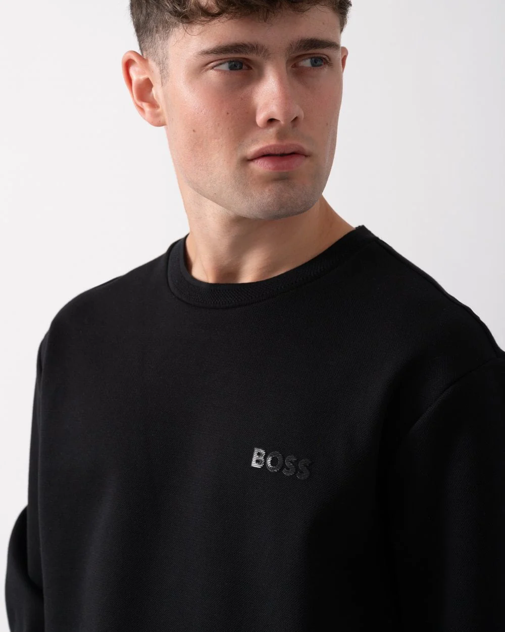 BOSS Green Salbo Mirror Mens Sweatshirt - Black 001 - Image 2