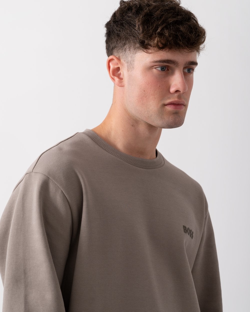 BOSS Green Salbo Mirror Mens Sweatshirt - Light/Pastel Green 334 - Image 2