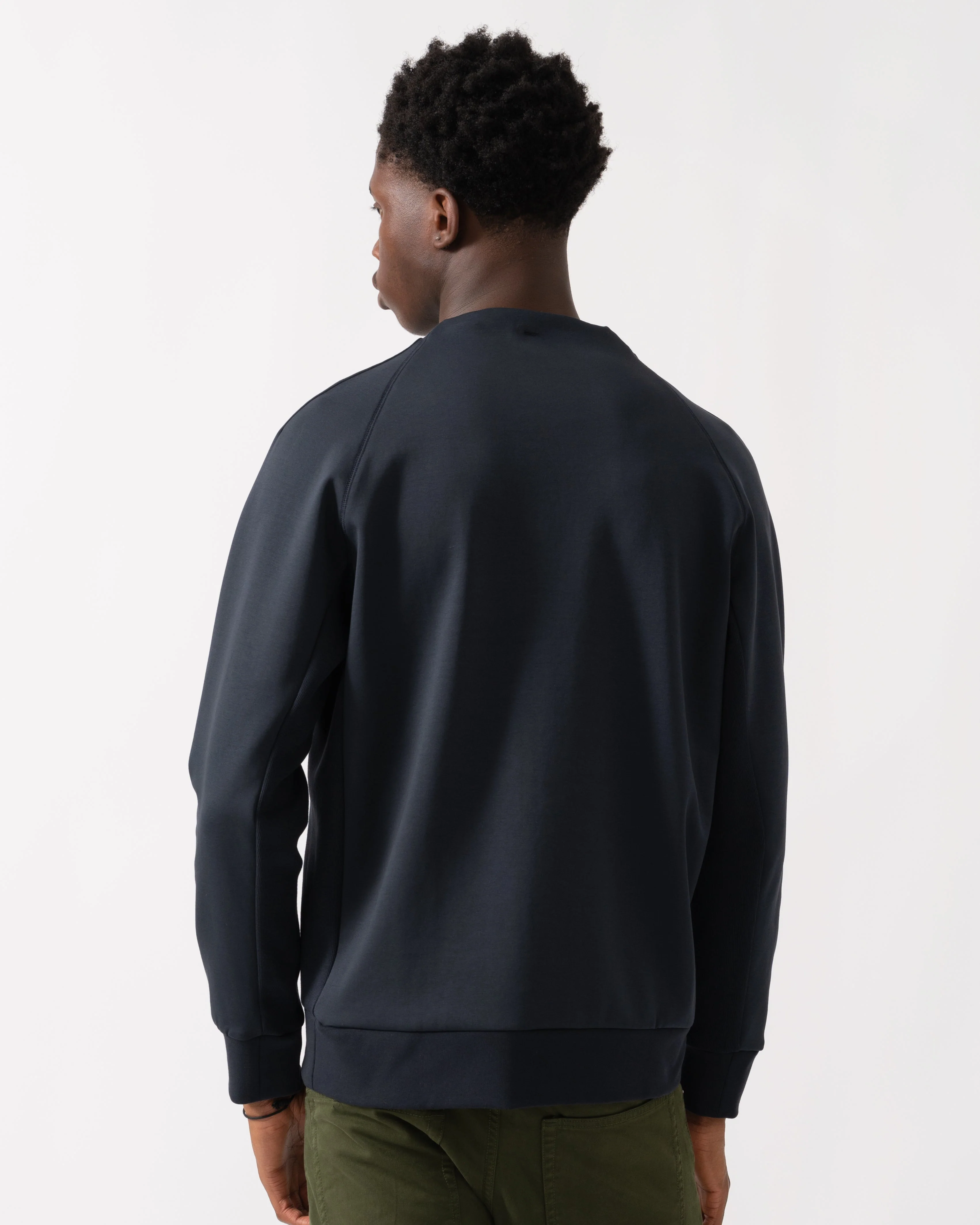BOSS Green Salbo Rib Mens Crew Neck Sweatshirt - Dark Blue 402 - Image 4