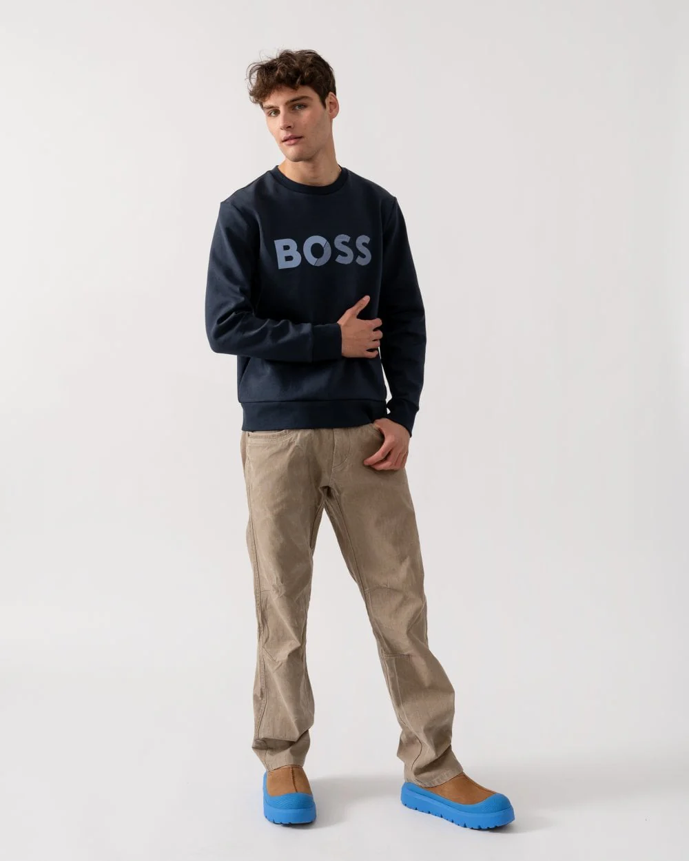 BOSS Green Salbo Tape Mens Crew Neck Sweatshirt with Logo - Image 4