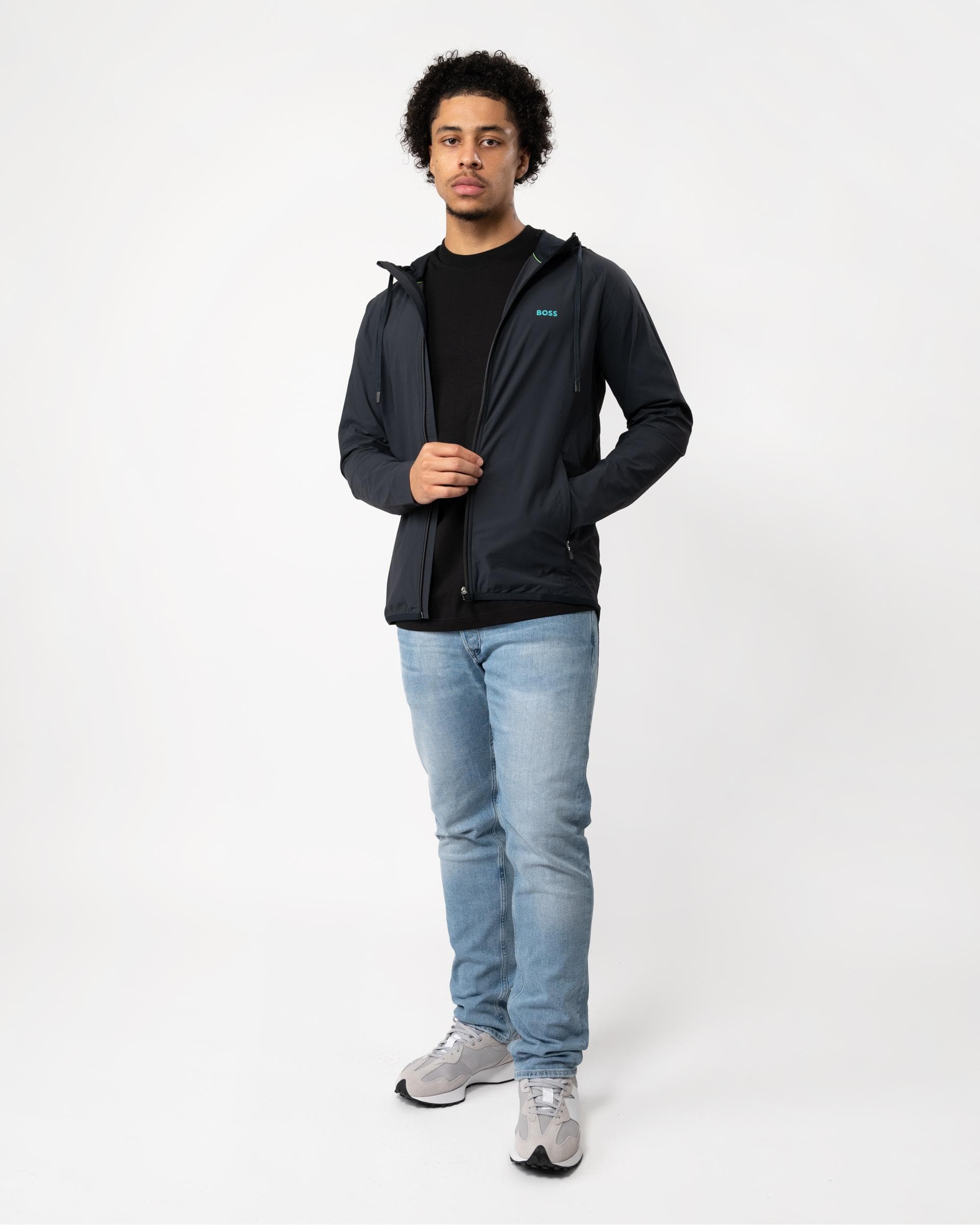 BOSS Green Sicon Active 1 Mens Zip-Up Hoodie With Decorative Reflective Details - Image 3
