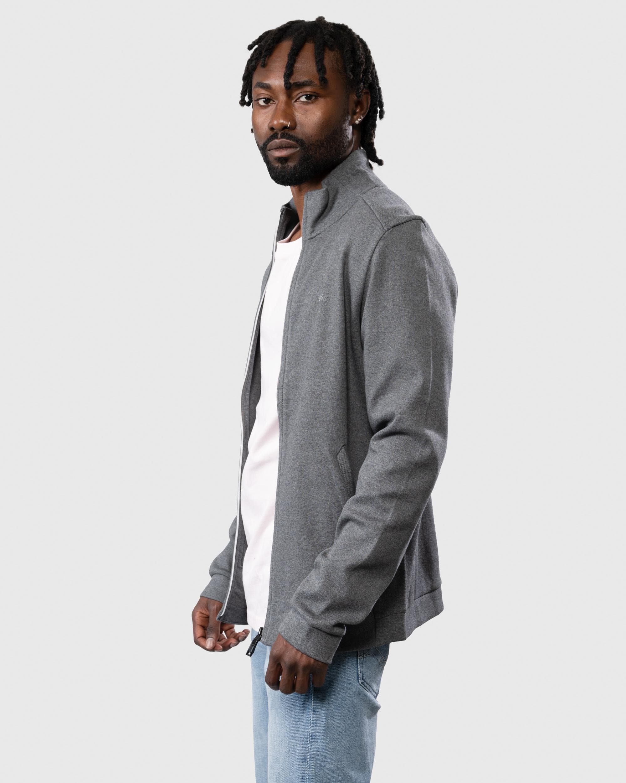 BOSS Green Skaz Curved Mens Full Zip Funnel Neck Sweatshirt - Image 4