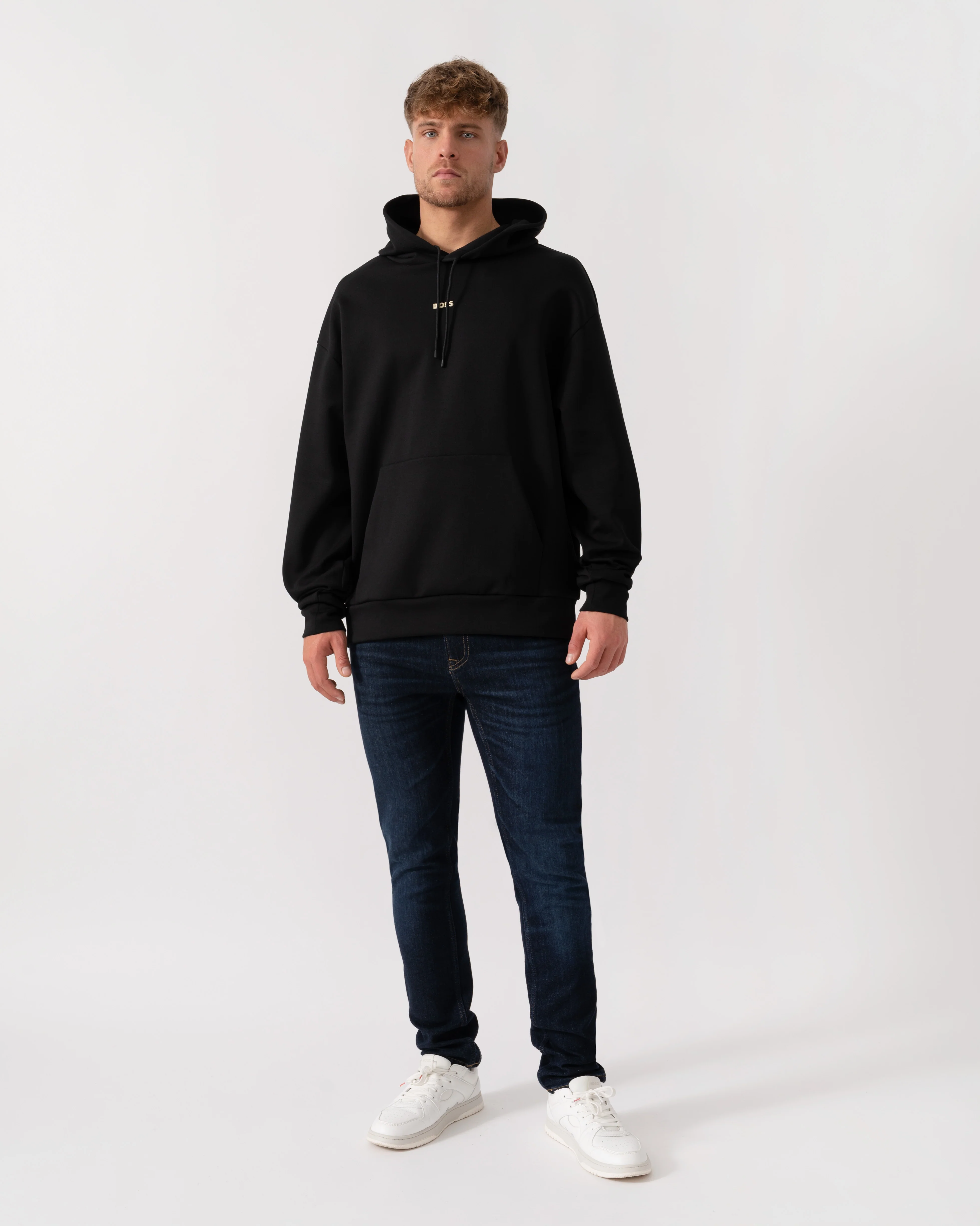 BOSS Green Sly Zone Mens Pullover Hoodie - Black 002 - Image 3
