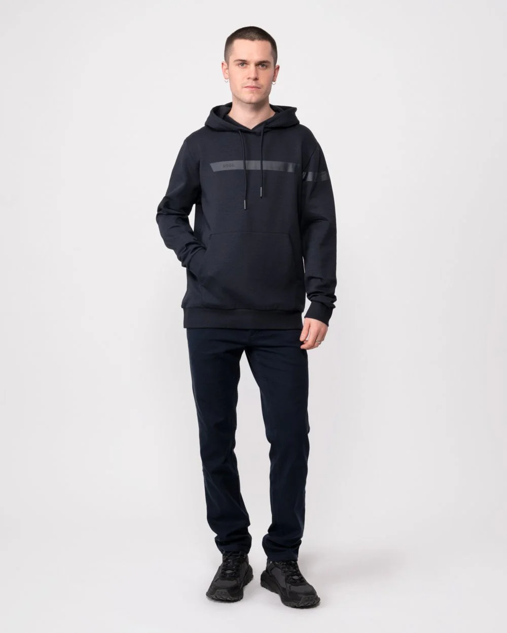 BOSS Green Soody 1 Strip Logo Mens Crew Neck Sweatshirt - Image 3
