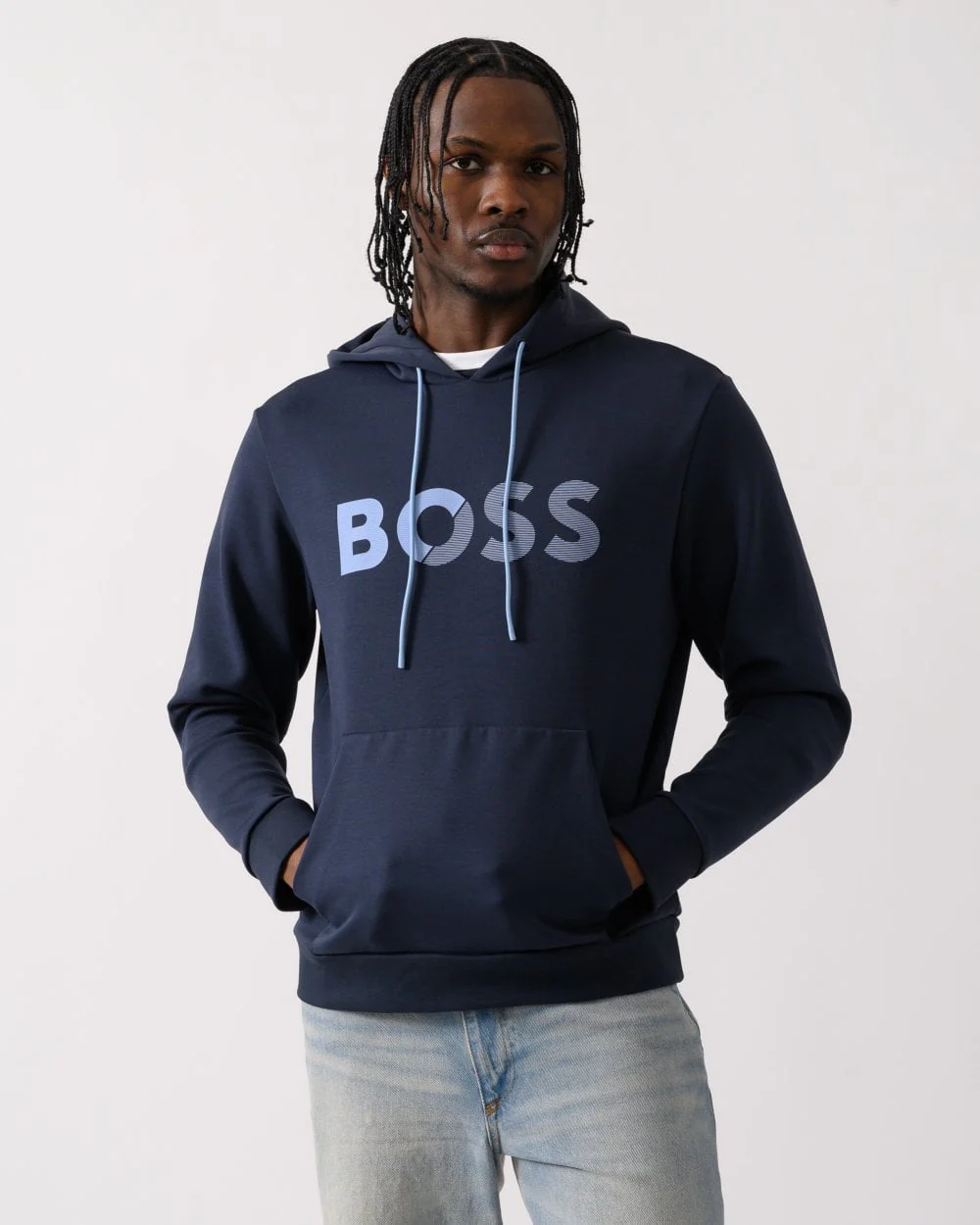 BOSS Green Soody Tape Mens Pullover Hoodie with Logo