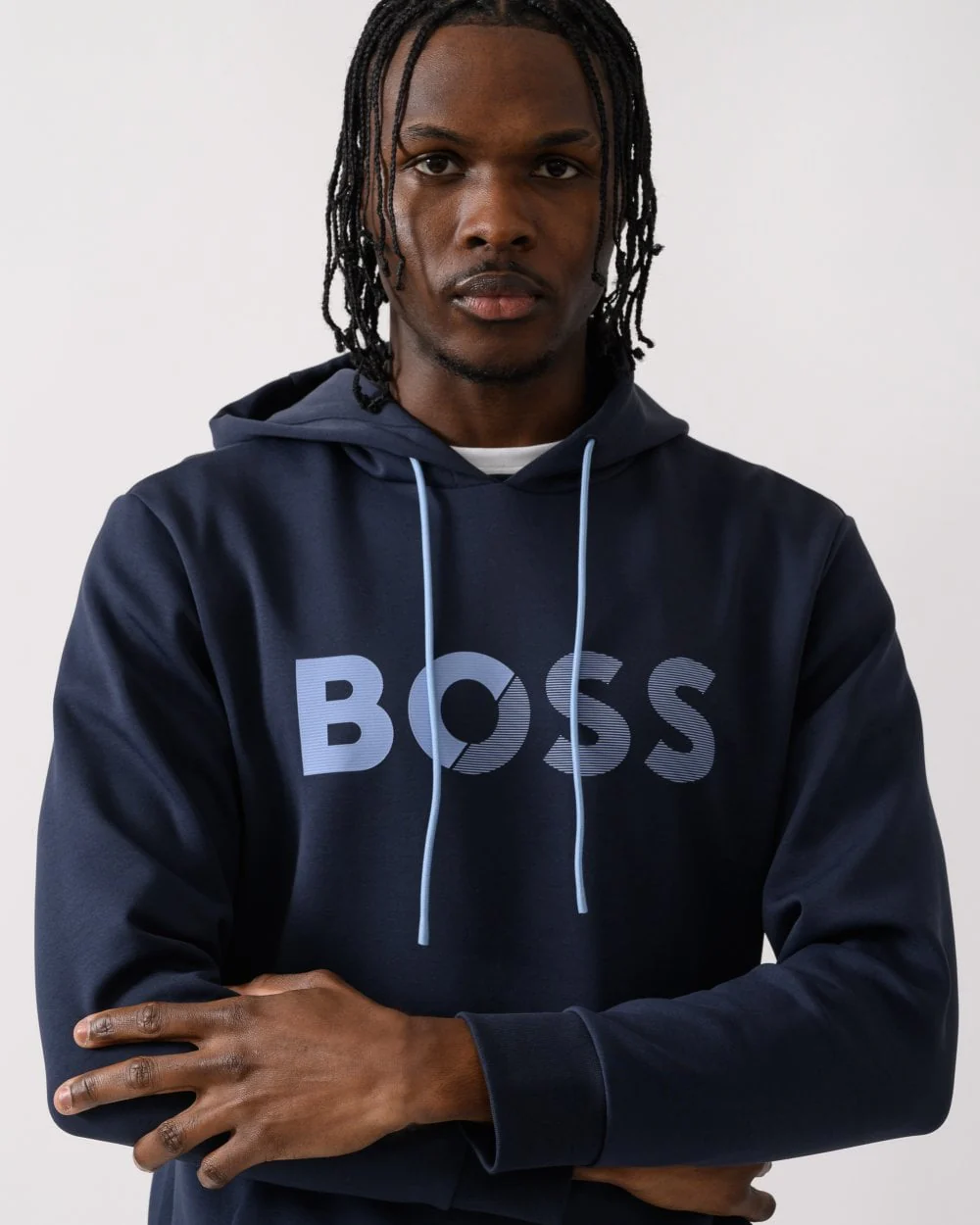 BOSS Green Soody Tape Mens Pullover Hoodie with Logo - Image 2