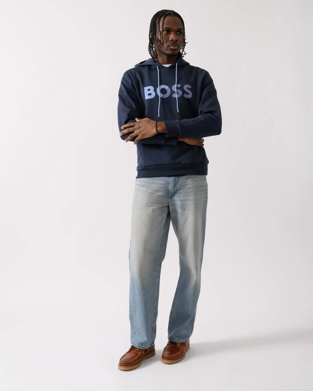 BOSS Green Soody Tape Mens Pullover Hoodie with Logo - Image 3