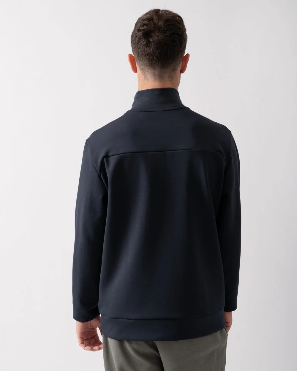 BOSS Green Sweat 1 Mens 1/4 Zip Sweatshirt with Contrast Piping - Dark Blue 402 - Image 4
