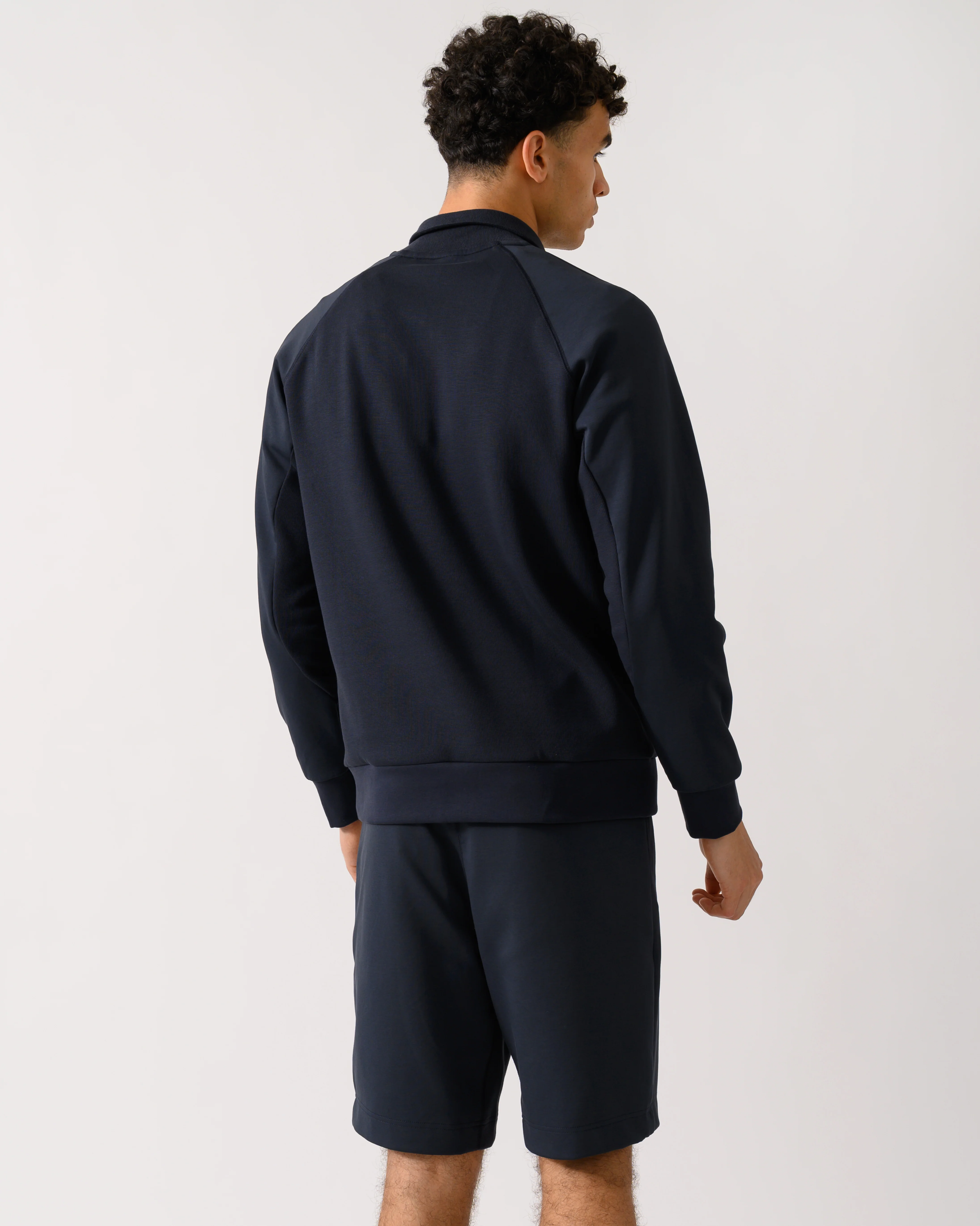 BOSS Green Sweat Rib Mens Half Zip Sweatshirt - Dark Blue 402 - Image 4
