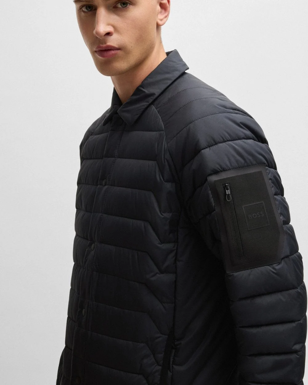 BOSS Green Taranis Mens Water-Repellent Jacket with Lightweight Insulation - Image 3
