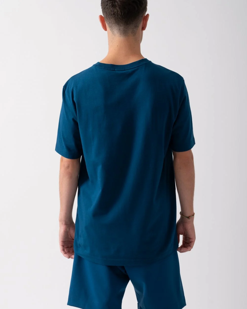 BOSS Green Tee 8 Mens Graphic Print T-Shirt - Open Blue 494 - Image 4