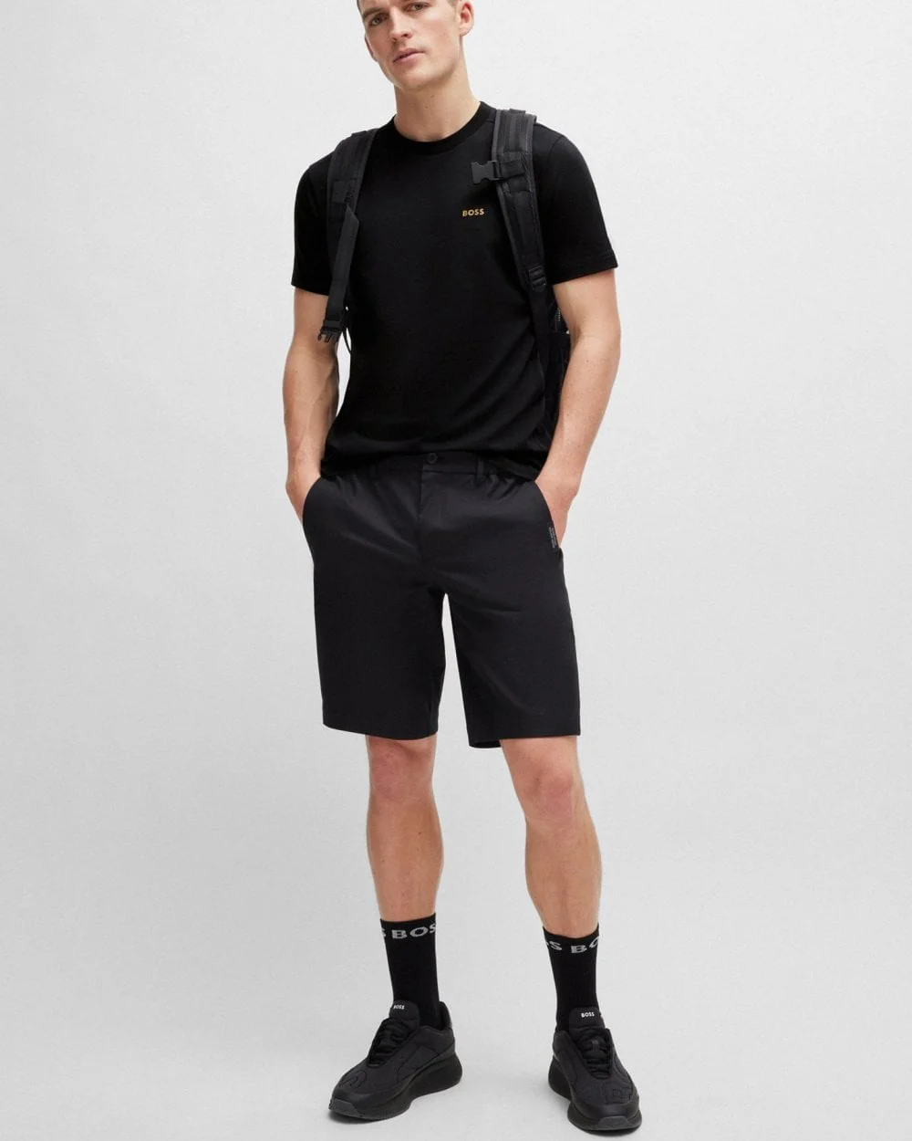 BOSS Green Tee Mens Stretch Cotton T-Shirt with Contrast Logo NOS - Black 002 - Image 3