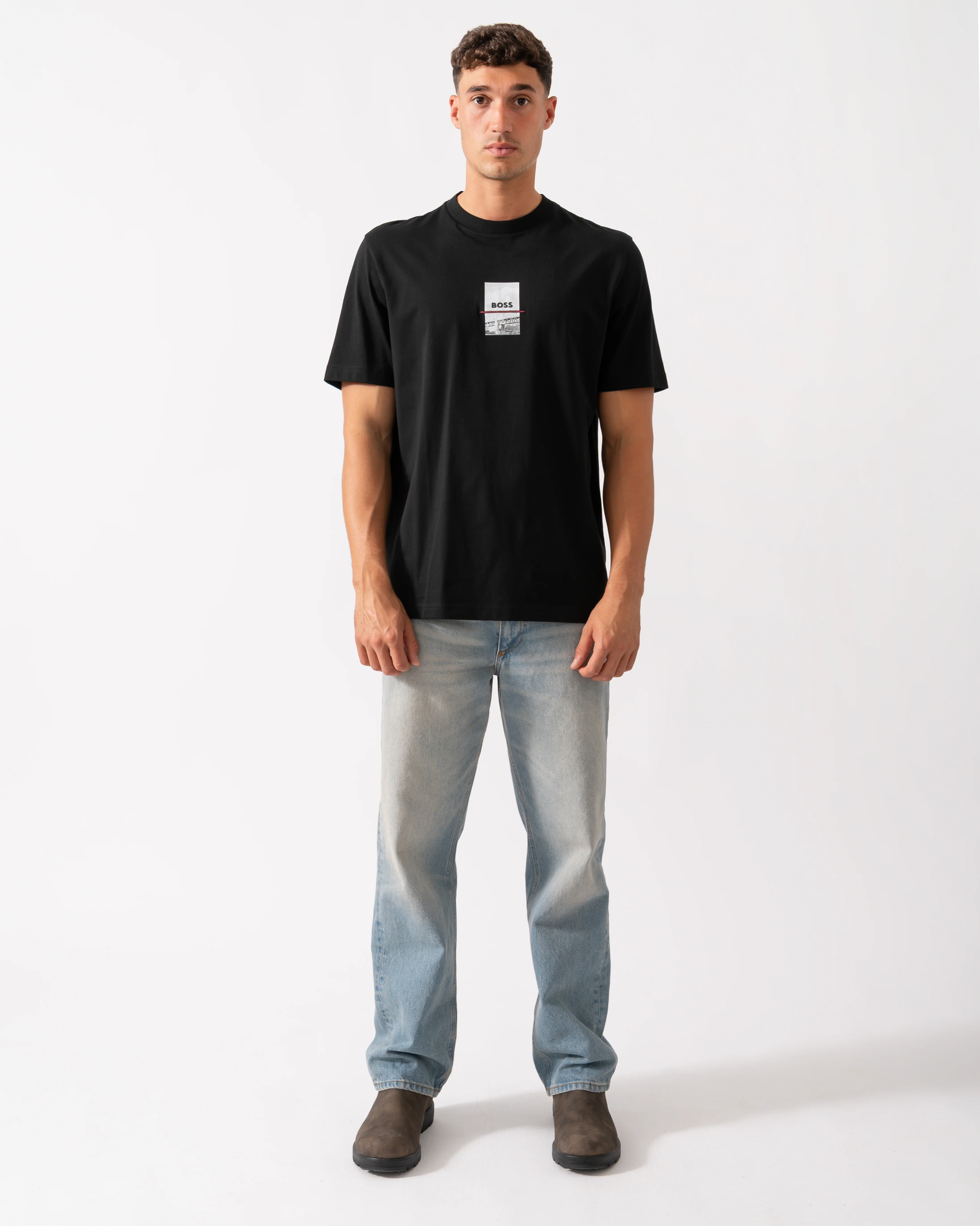 BOSS Green Tee Photoprint Mens T-Shirt - Black 001 - Image 2