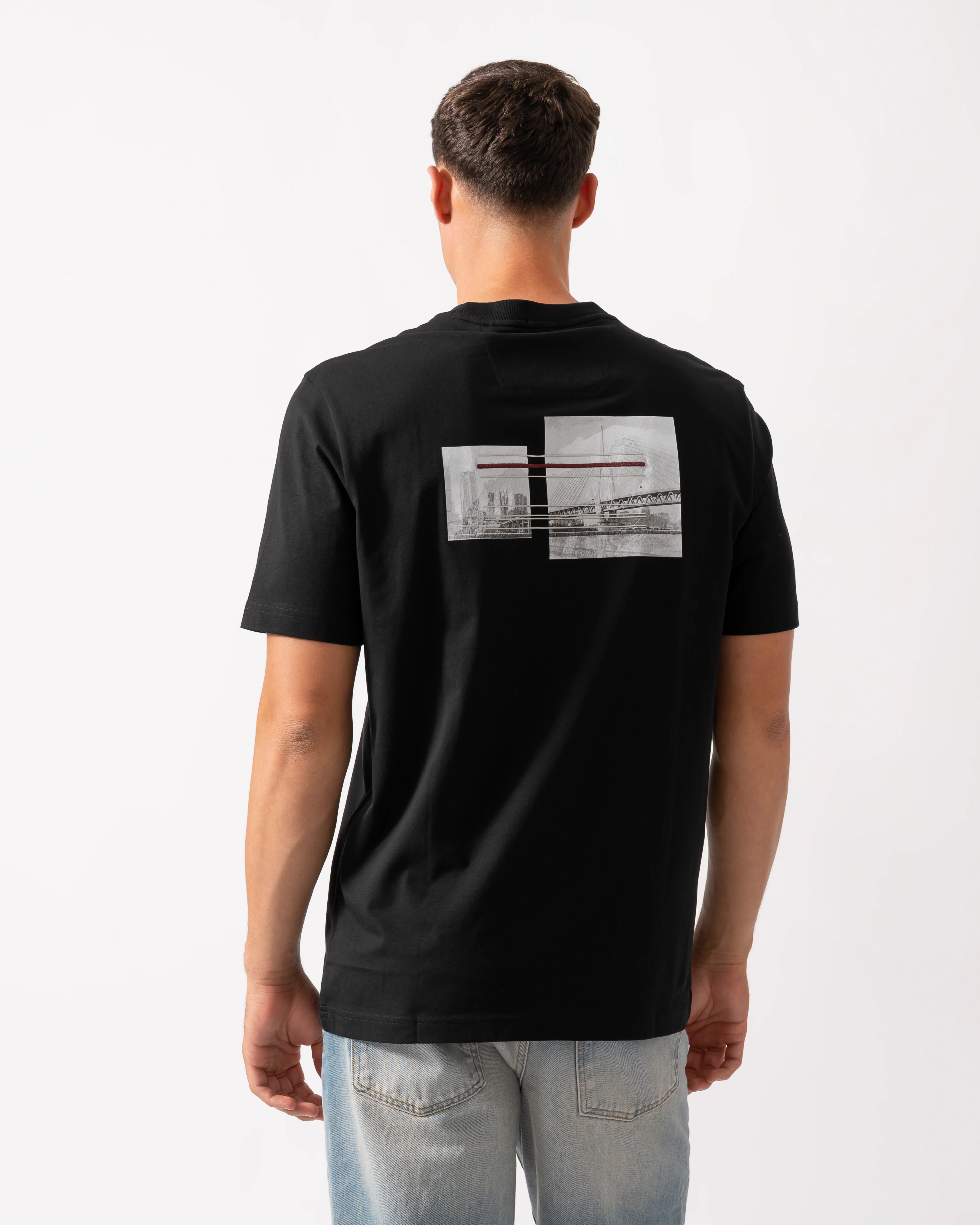 BOSS Green Tee Photoprint Mens T-Shirt - Black 001 - Image 4