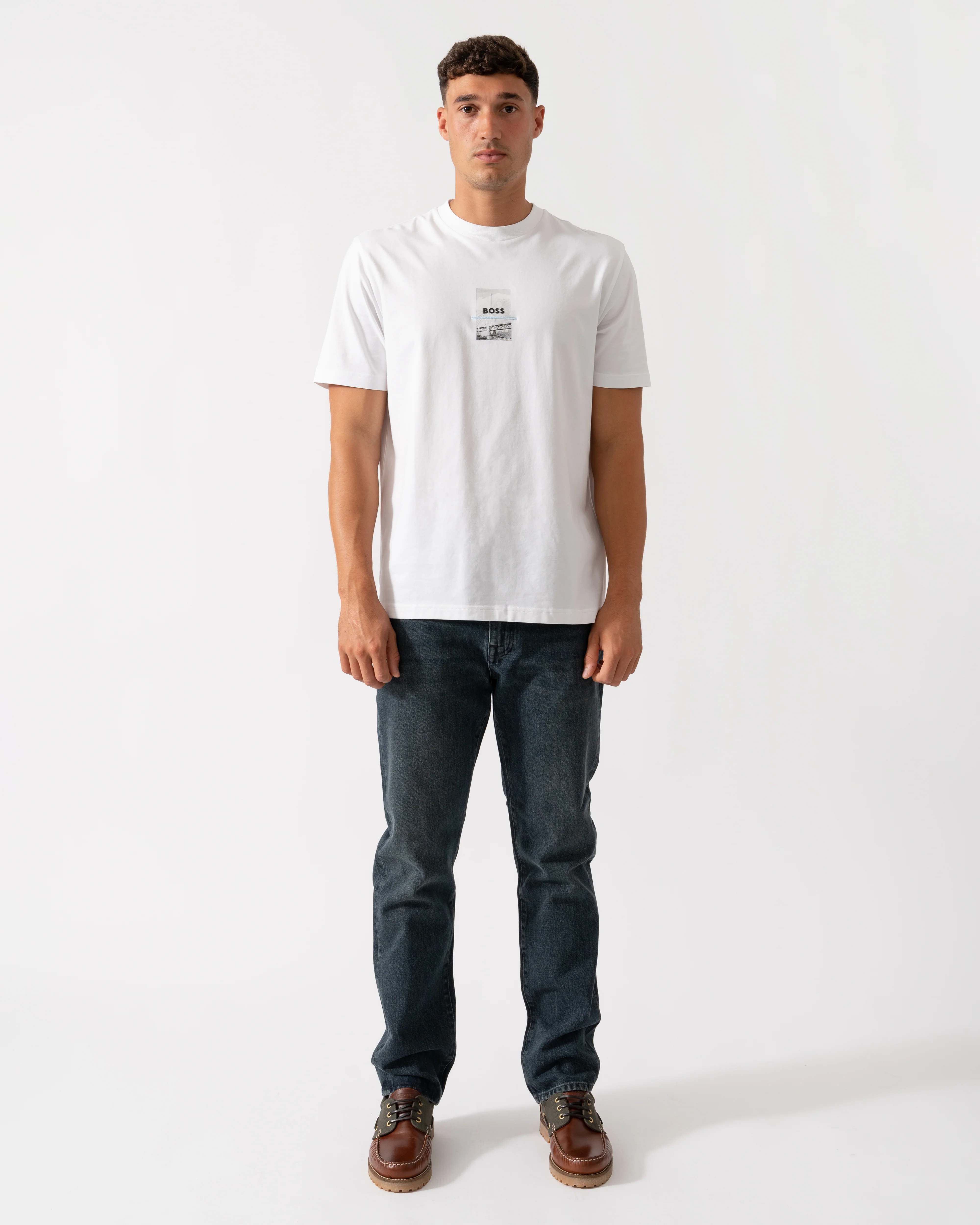 BOSS Green Tee Photoprint Mens T-Shirt - White 100 - Image 3