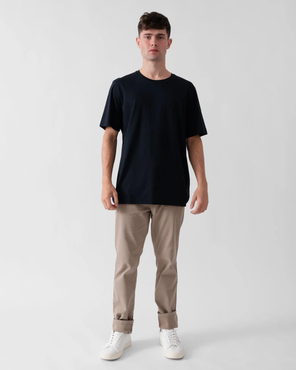 BOSS Green Tee Pima Mens Logo T-Shirt - Dark Blue 402 - Image 4