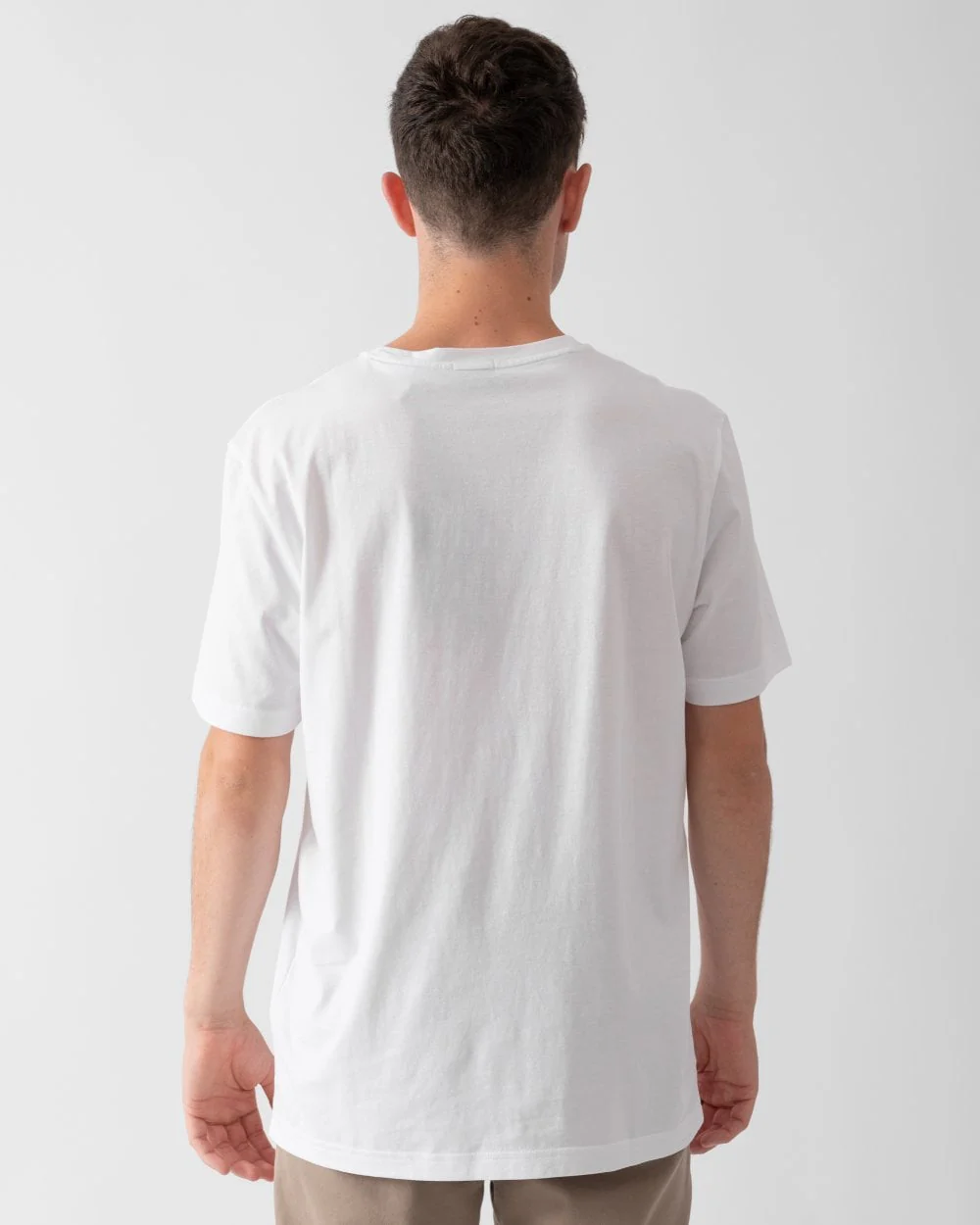 BOSS Green Tee Pima Mens Logo T-Shirt - White 100 - Image 4