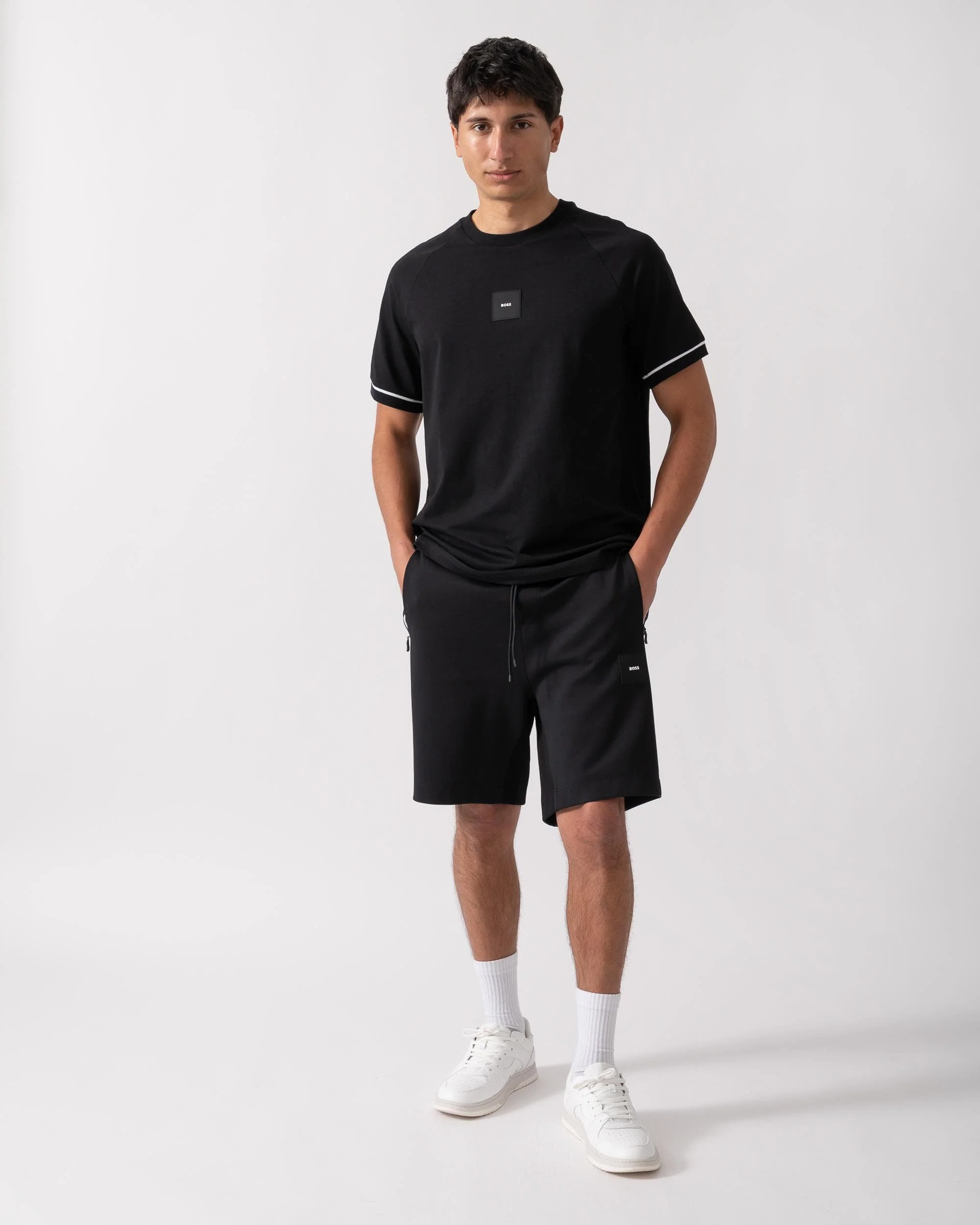 BOSS Green Tee Rib AC Mens T-Shirts - Black 001 - Image 3