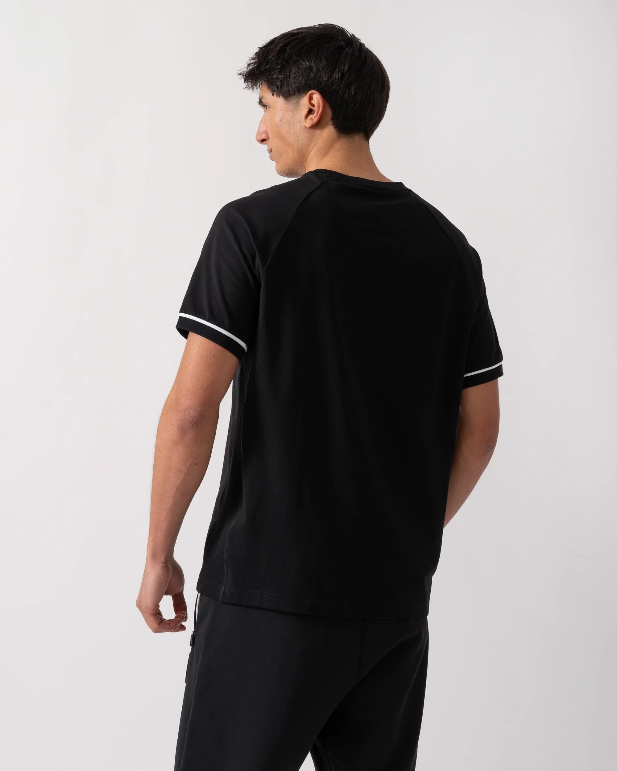BOSS Green Tee Rib AC Mens T-Shirts - Black 001 - Image 4