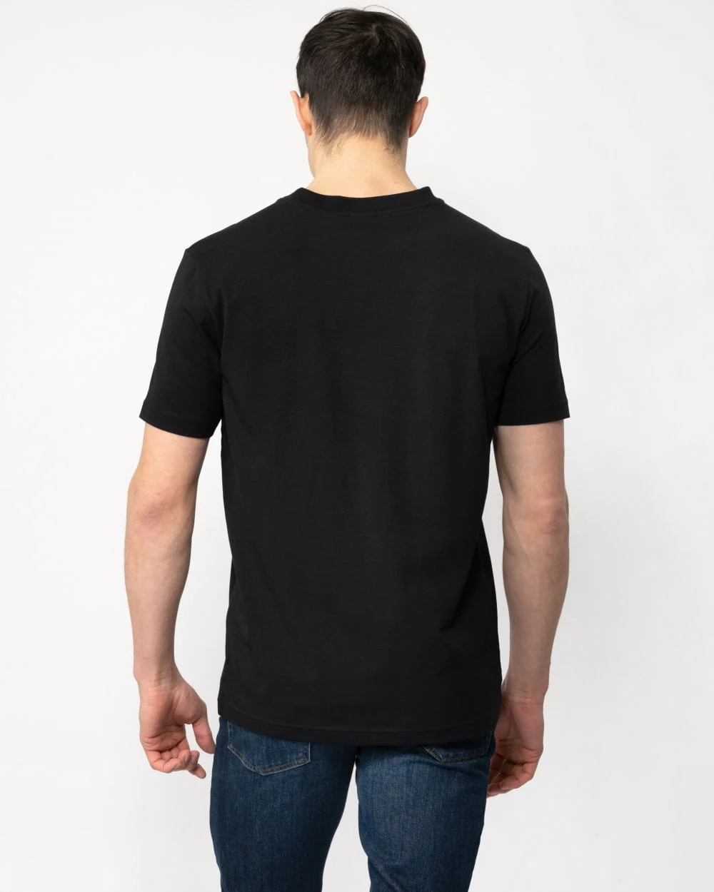BOSS Green Tee V Mens Stretch Cotton V-Neck T-Shirt - Black 001 - Image 4