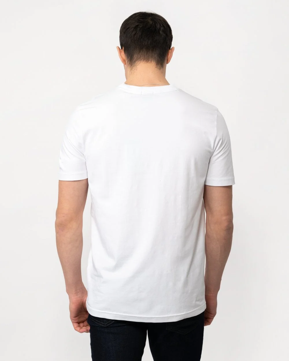 BOSS Green Tee V Mens Stretch Cotton V-Neck T-Shirt - White 100 - Image 4