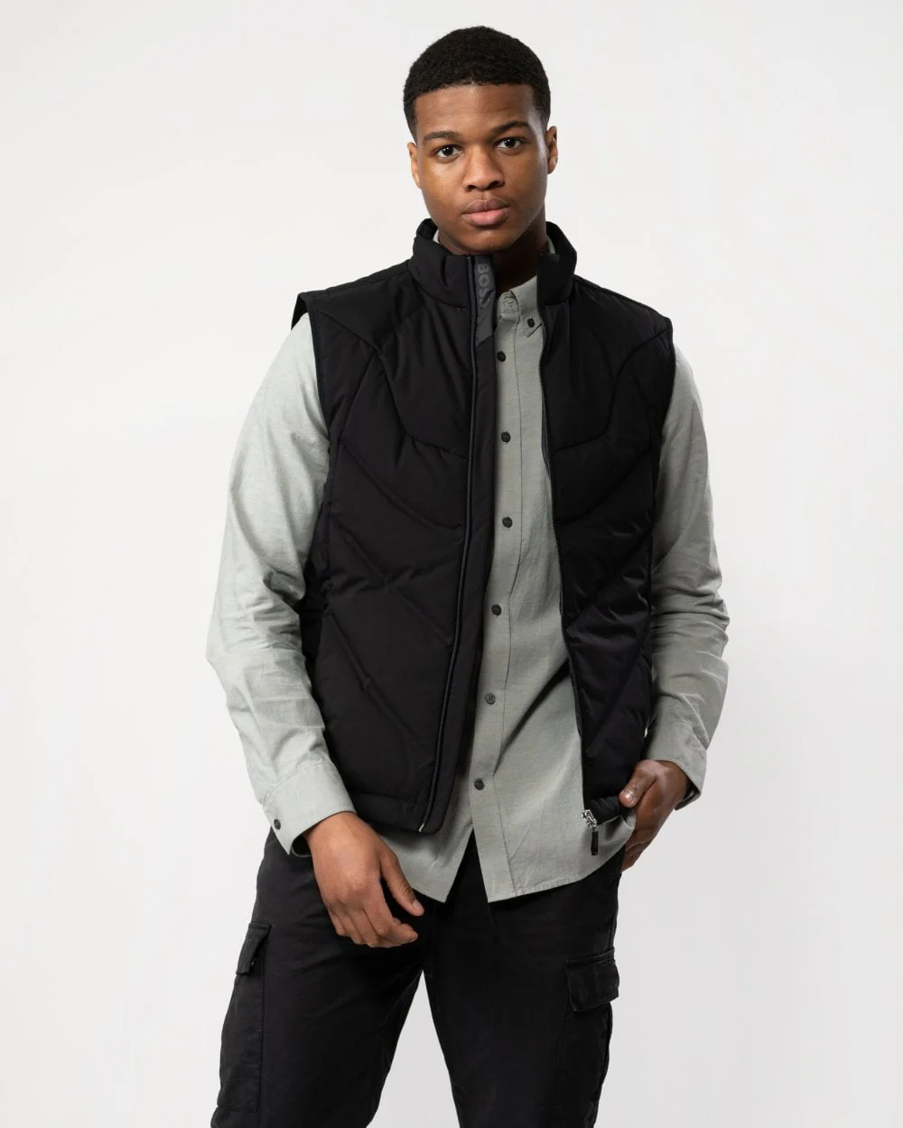 BOSS Green V Titanium Mens Water-Repellent Down Gilet - Image 5