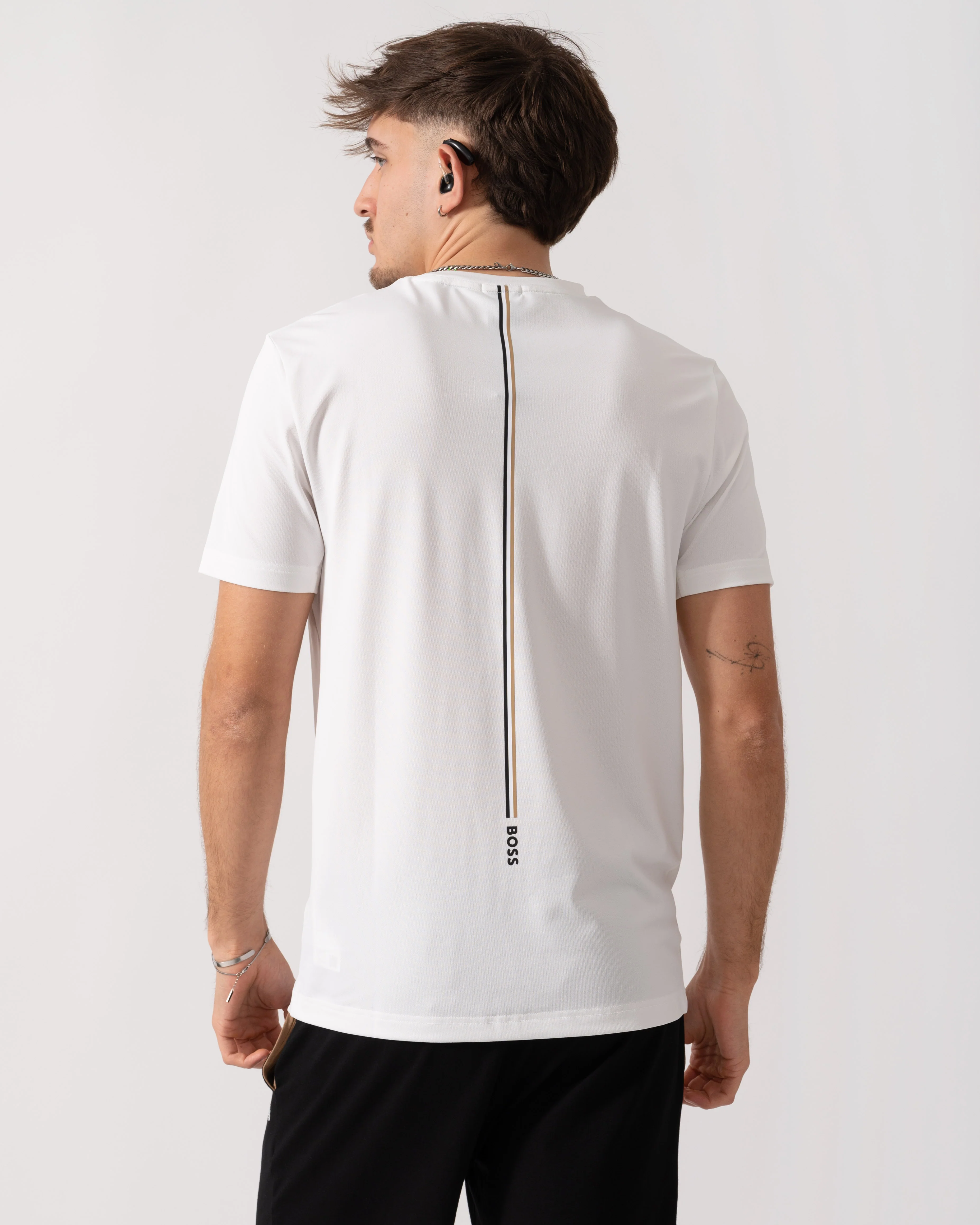BOSS Green x Matteo Berrettini T-Shirt with Moisture-Wicking Piqué - White 100 - Image 4