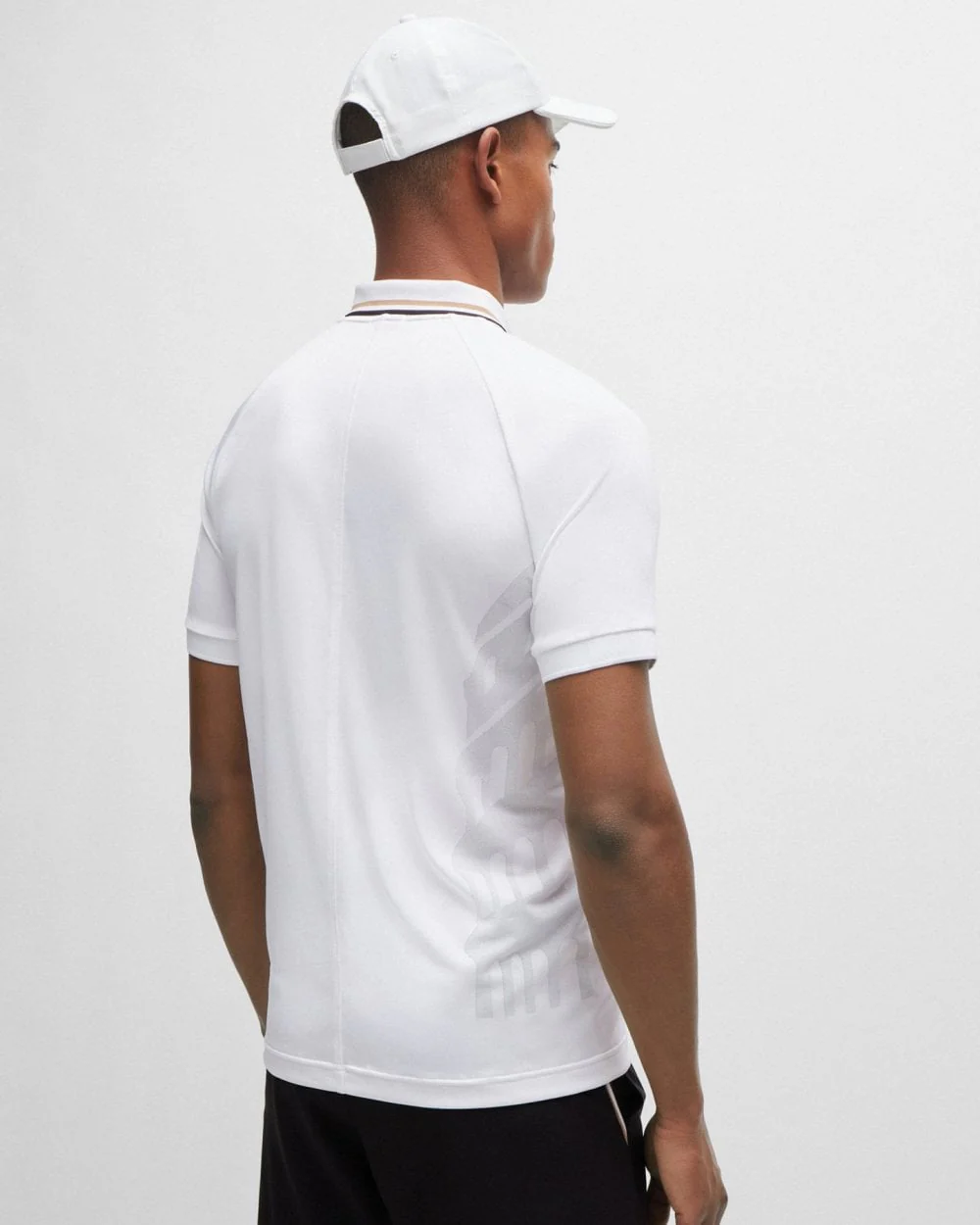 BOSS Green x Matteo Berrettini Mens Engineered Jacquard Short Sleeve Polo Shirt - Image 4