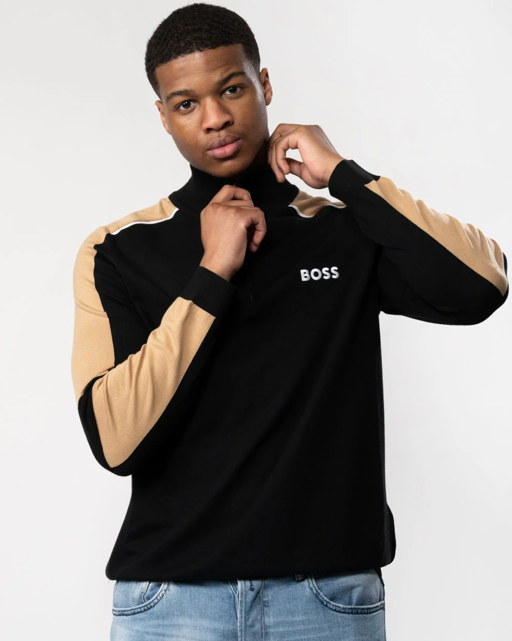 BOSS Green Zelchior-X Mens Funnel Neck Jumper 50504947 - Image 4