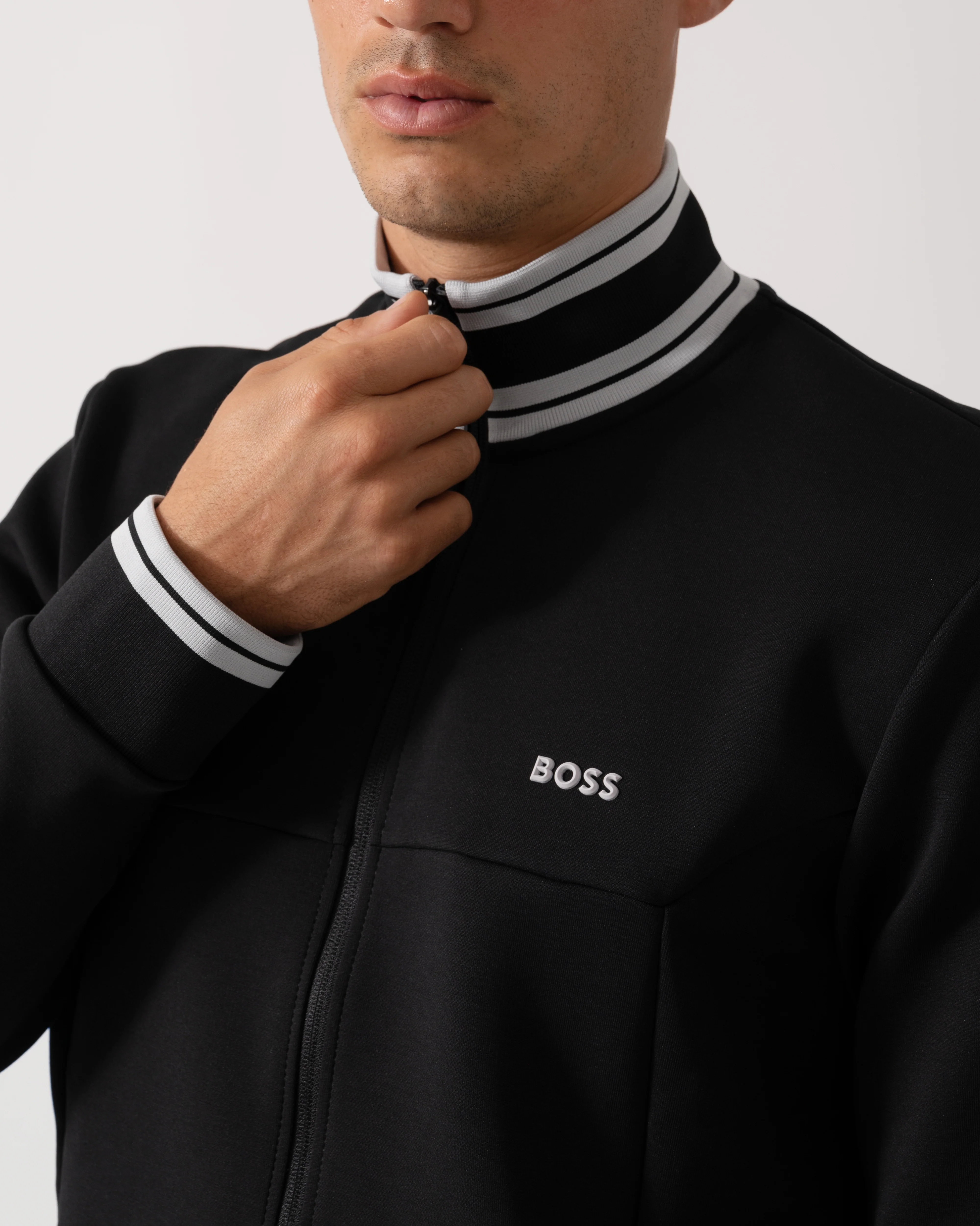 BOSS Green Zone Mens Full Zip Sweatshirt - Black 001 - Image 2