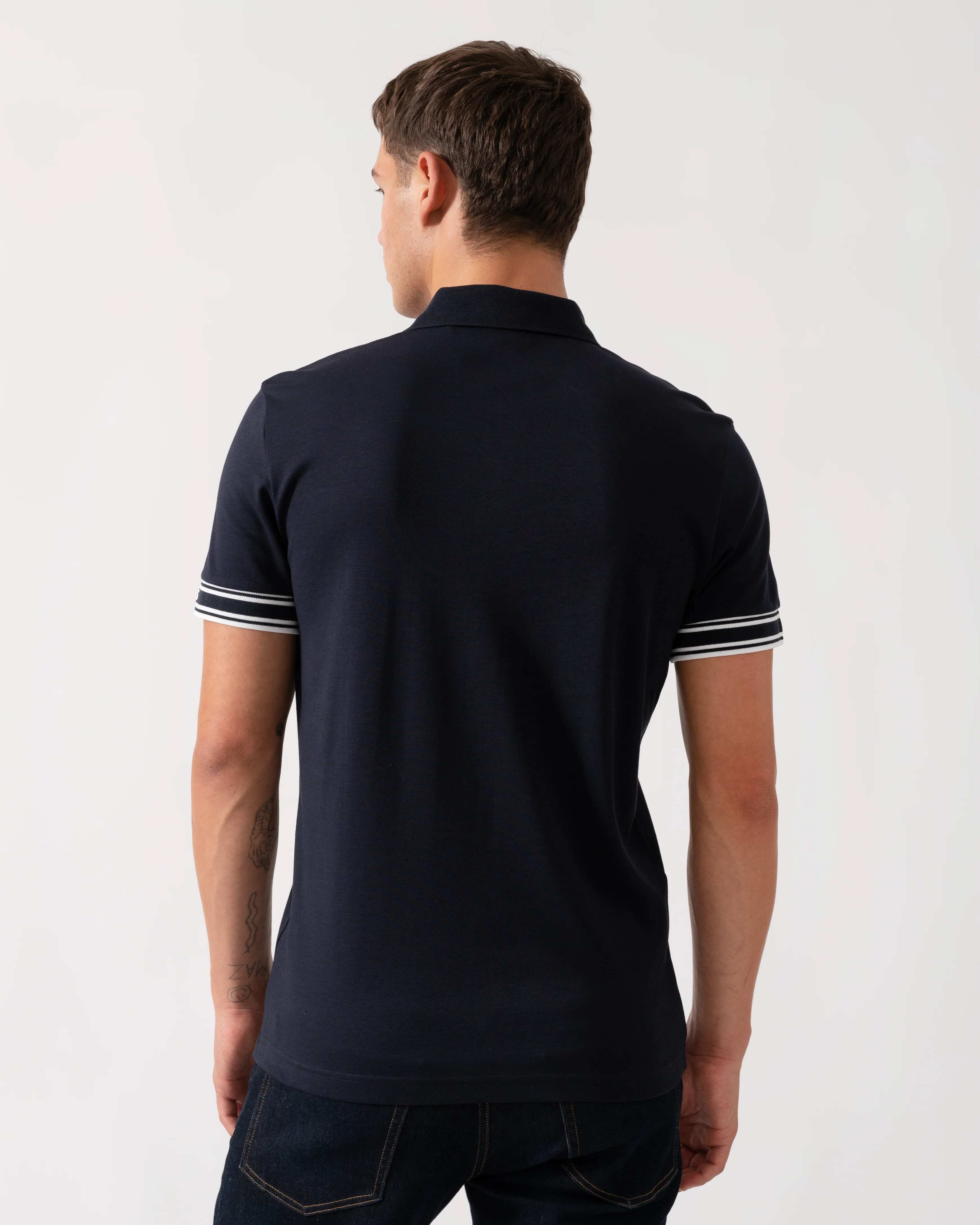 BOSS Green Zone Mens Polo Shirt - Dark Blue 403 - Image 4