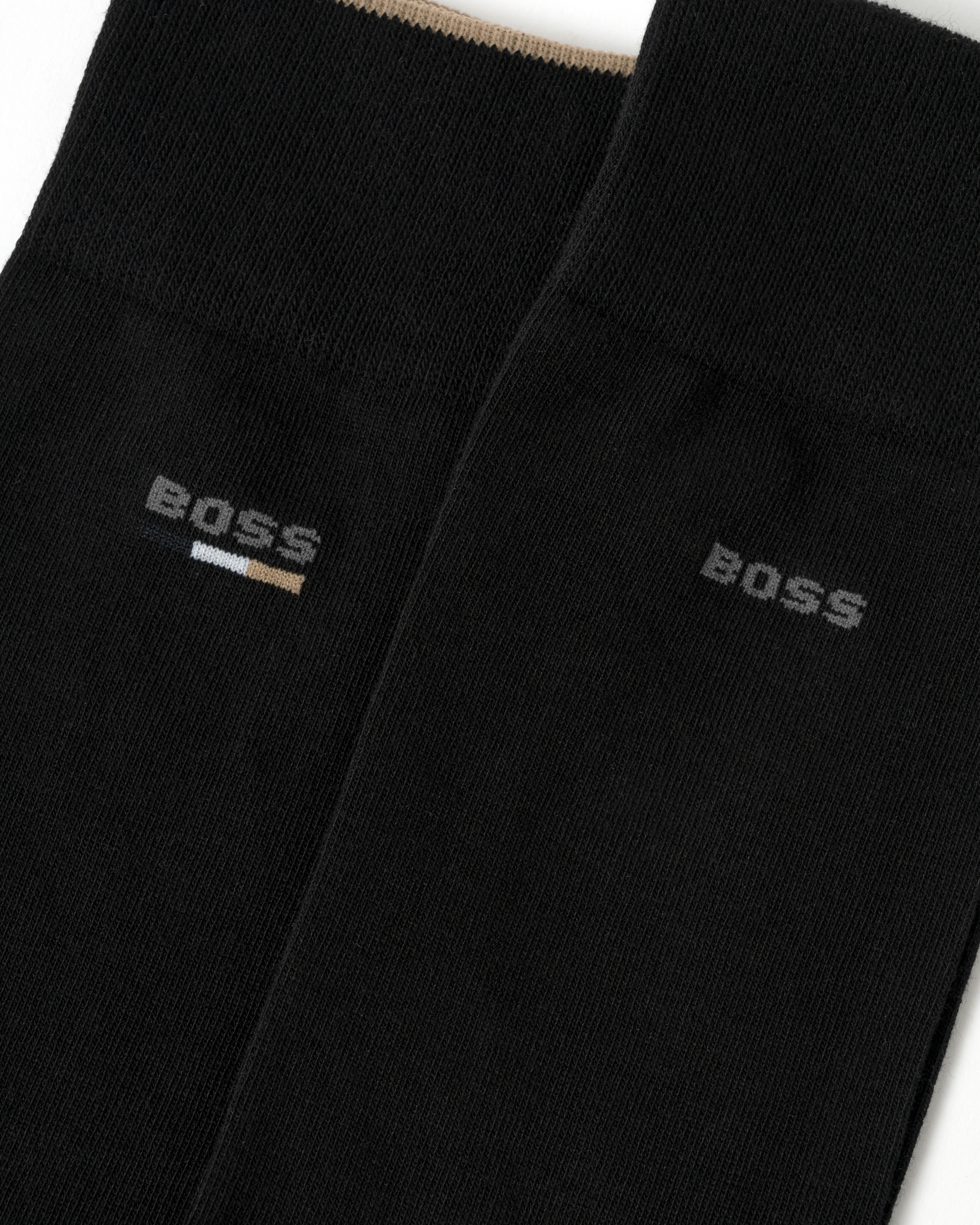 BOSS Orange Mens 2-Pack Iconic Logo Socks - Black 001 - Image 2