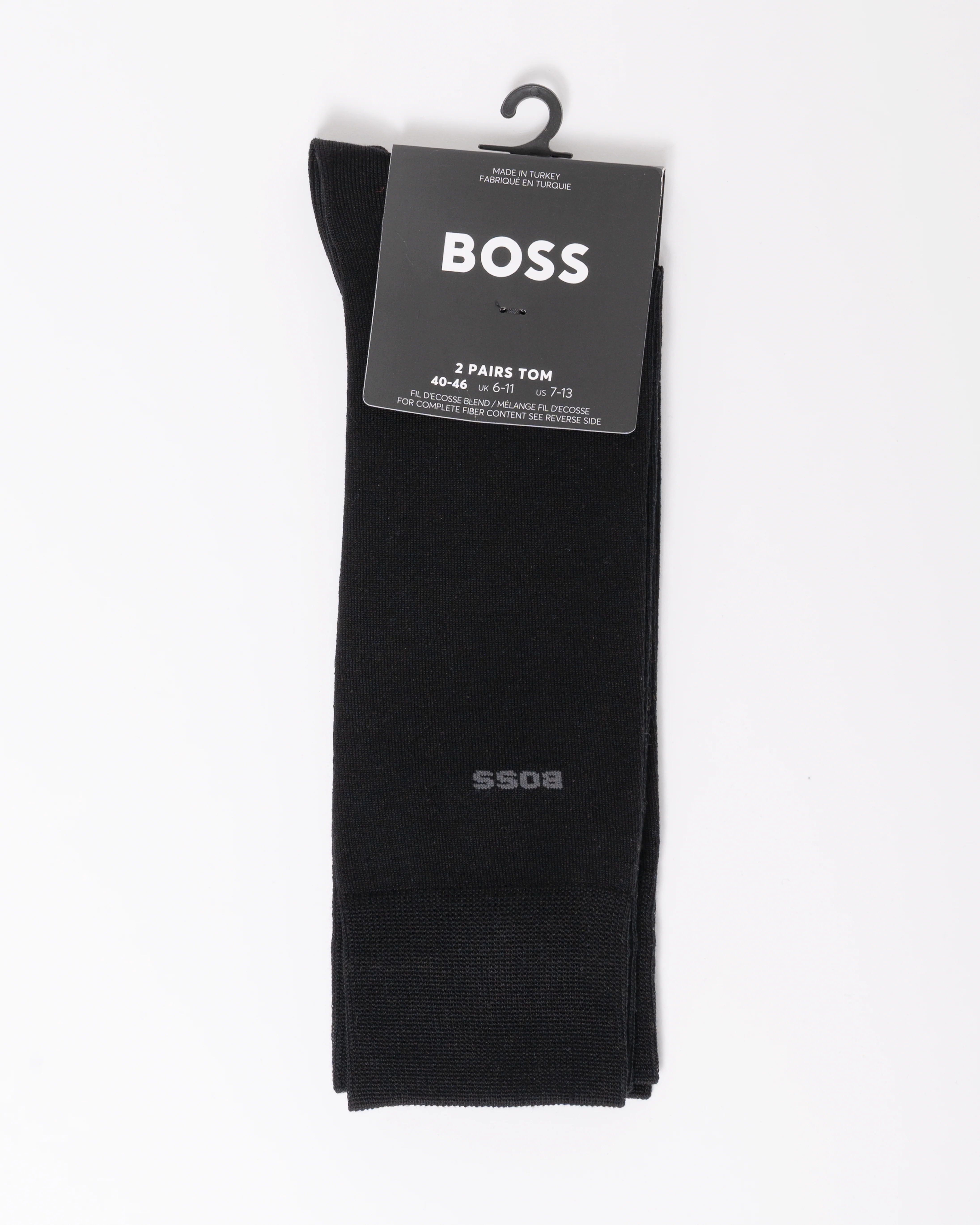 BOSS Orange 2-Pack Mens Regular-Length Socks in a Mercerized-Cotton - Black 001 - Image 2