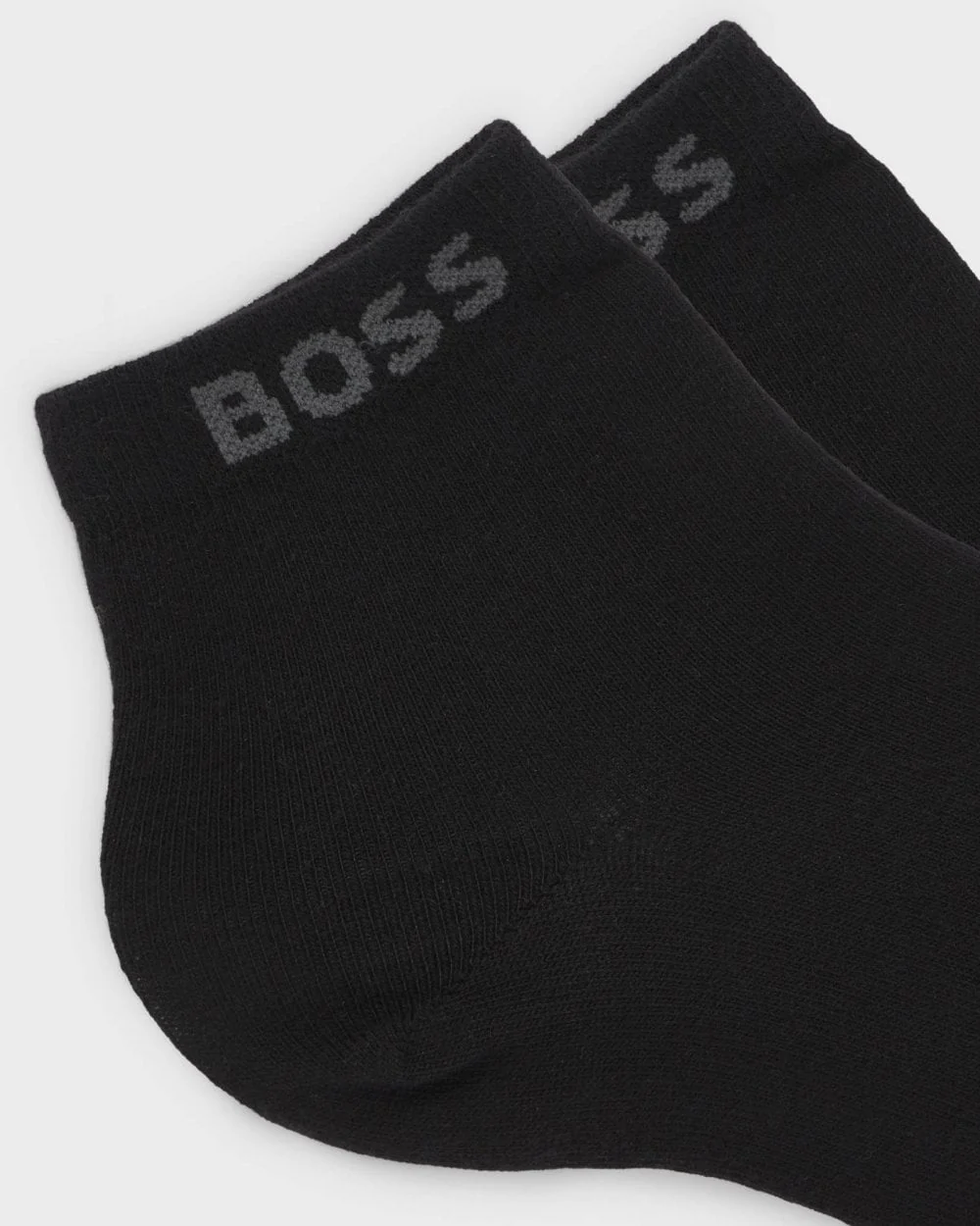 BOSS Orange 2-Pack Mens Short Socks with Logo Cuffs - Black 001 - Image 2