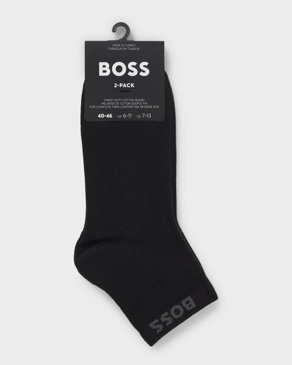 BOSS Orange 2-Pack Mens Short Socks with Logo Cuffs - Black 001 - Image 3