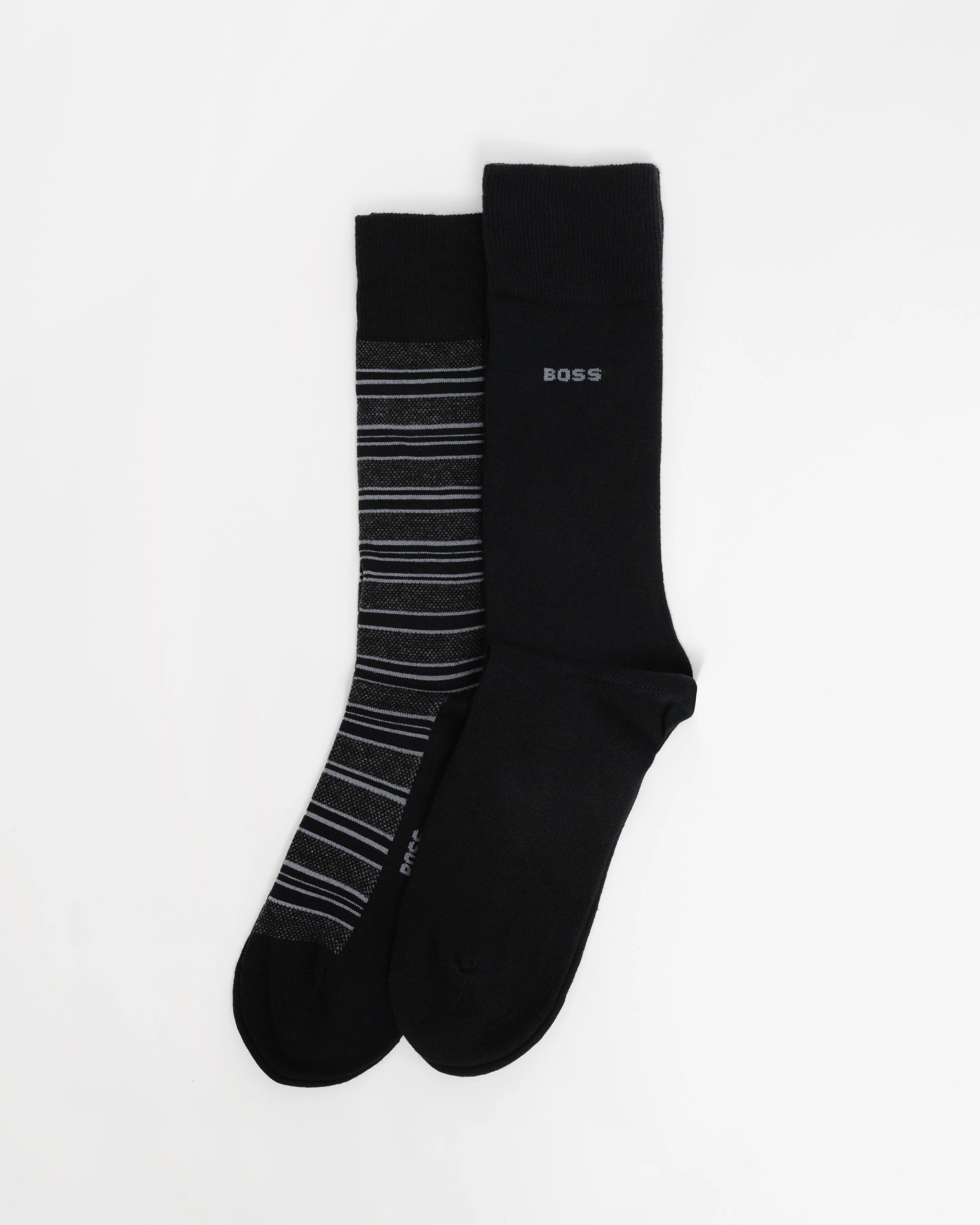 BOSS Orange 2-Pack Mens Striped Socks - Black 001 - Image 2