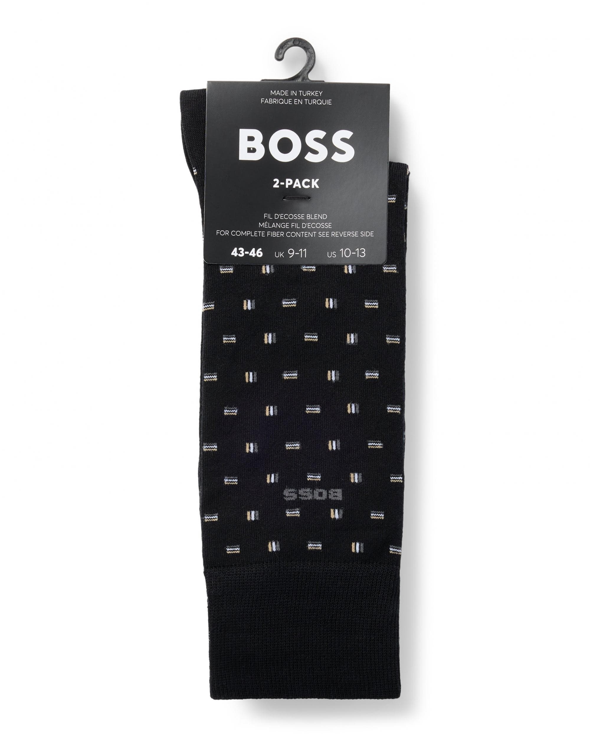 BOSS Orange 2-Pack Mini Iconic MC Mens Regular Length Socks - Black 001 - Image 2