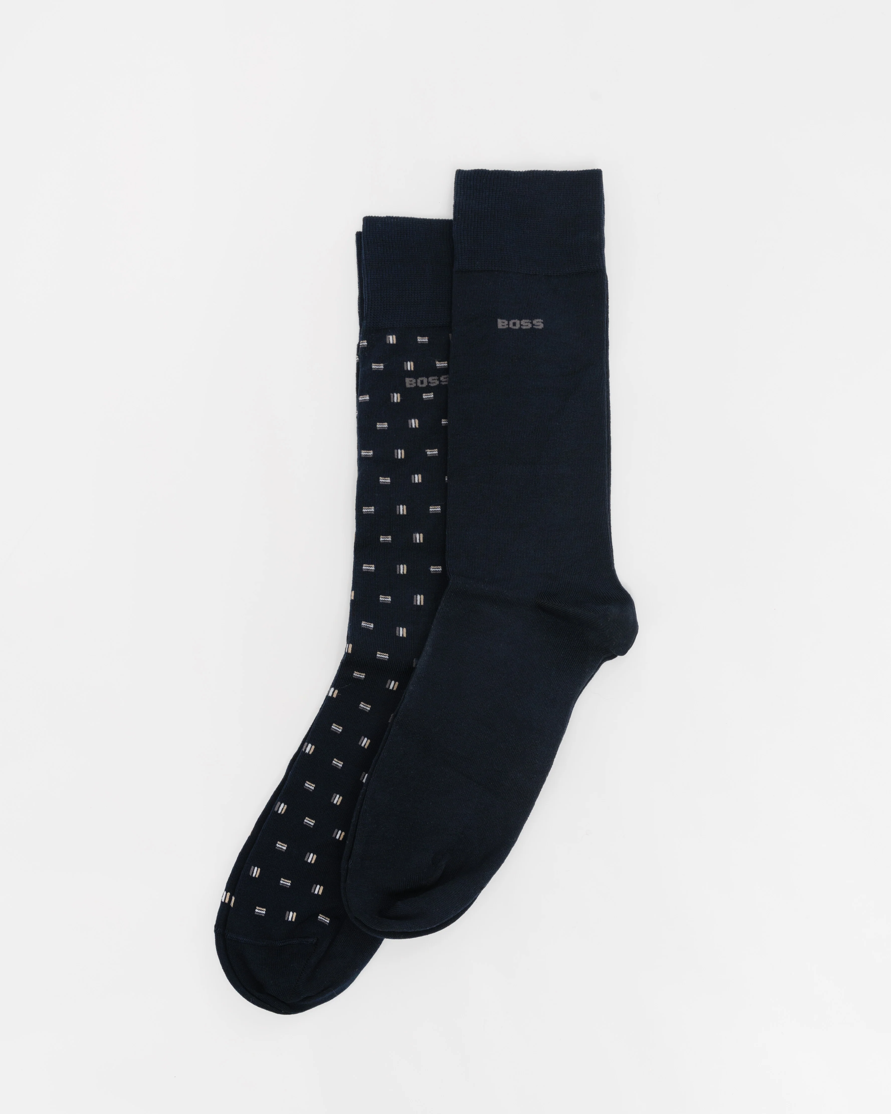 BOSS Orange 2-Pack Mini Iconic MC Mens Regular Length Socks - Dark Blue 401 - Image 2