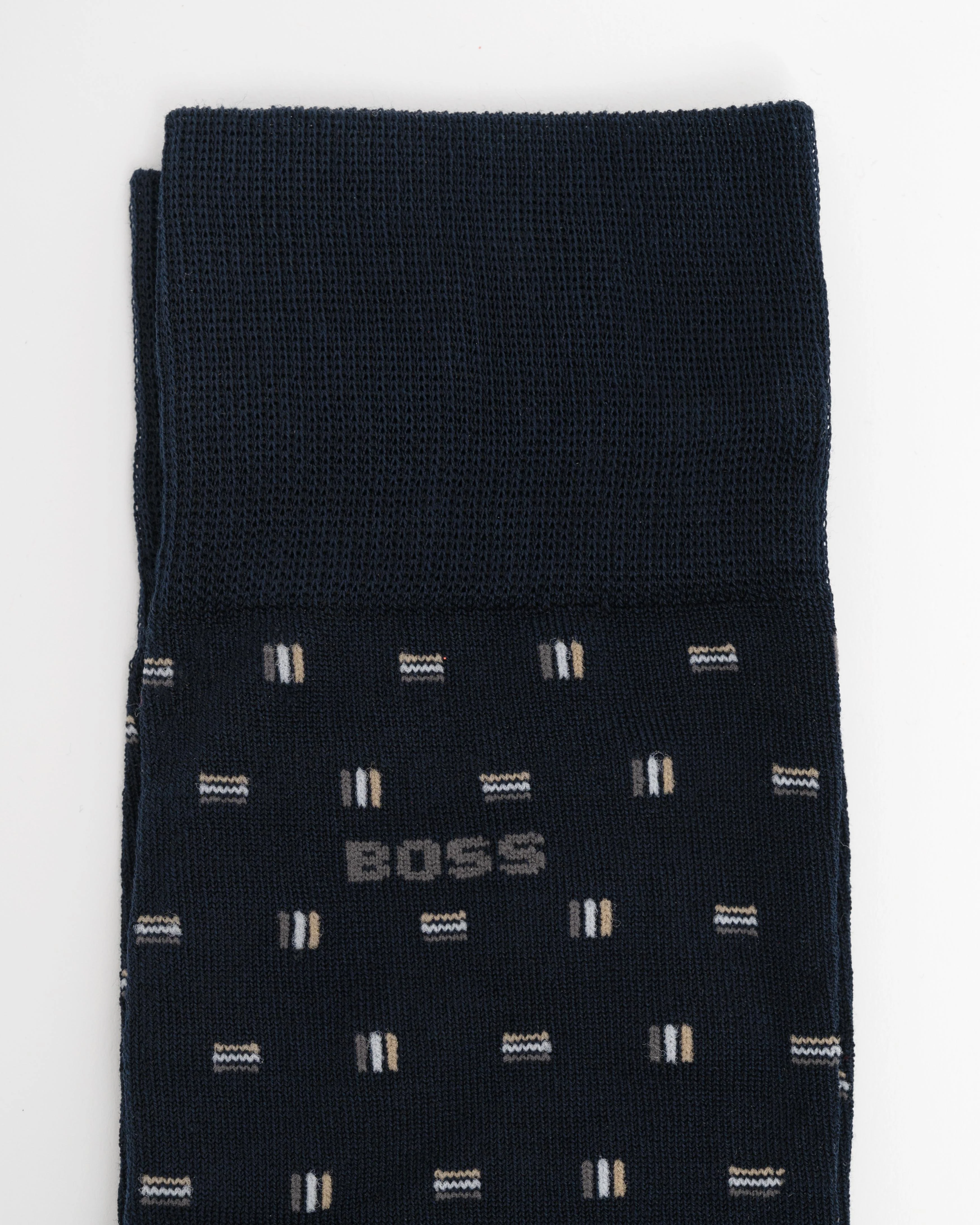 BOSS Orange 2-Pack Mini Iconic MC Mens Regular Length Socks - Dark Blue 401 - Image 3