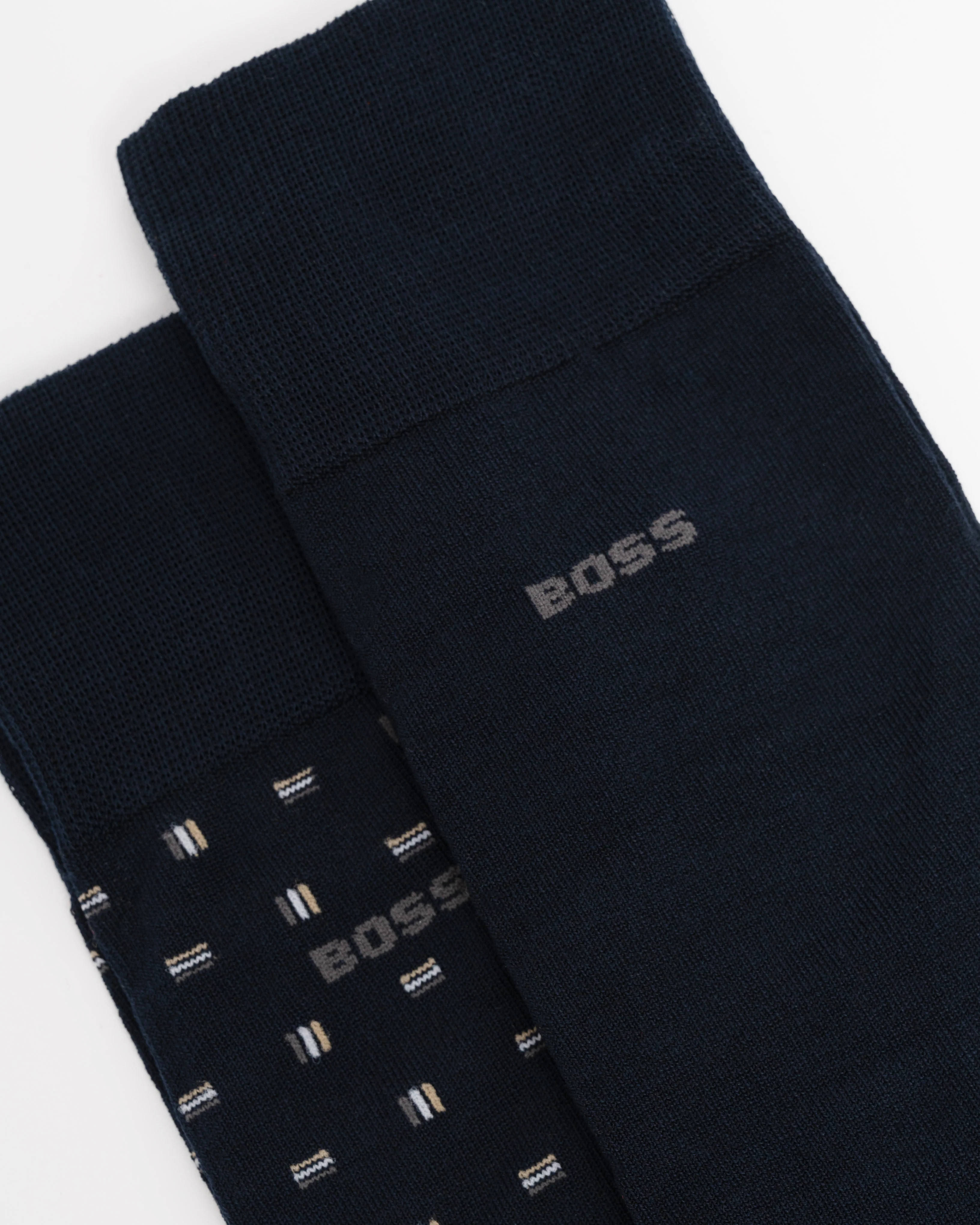 BOSS Orange 2-Pack Mini Iconic MC Mens Regular Length Socks - Dark Blue 401 - Image 4