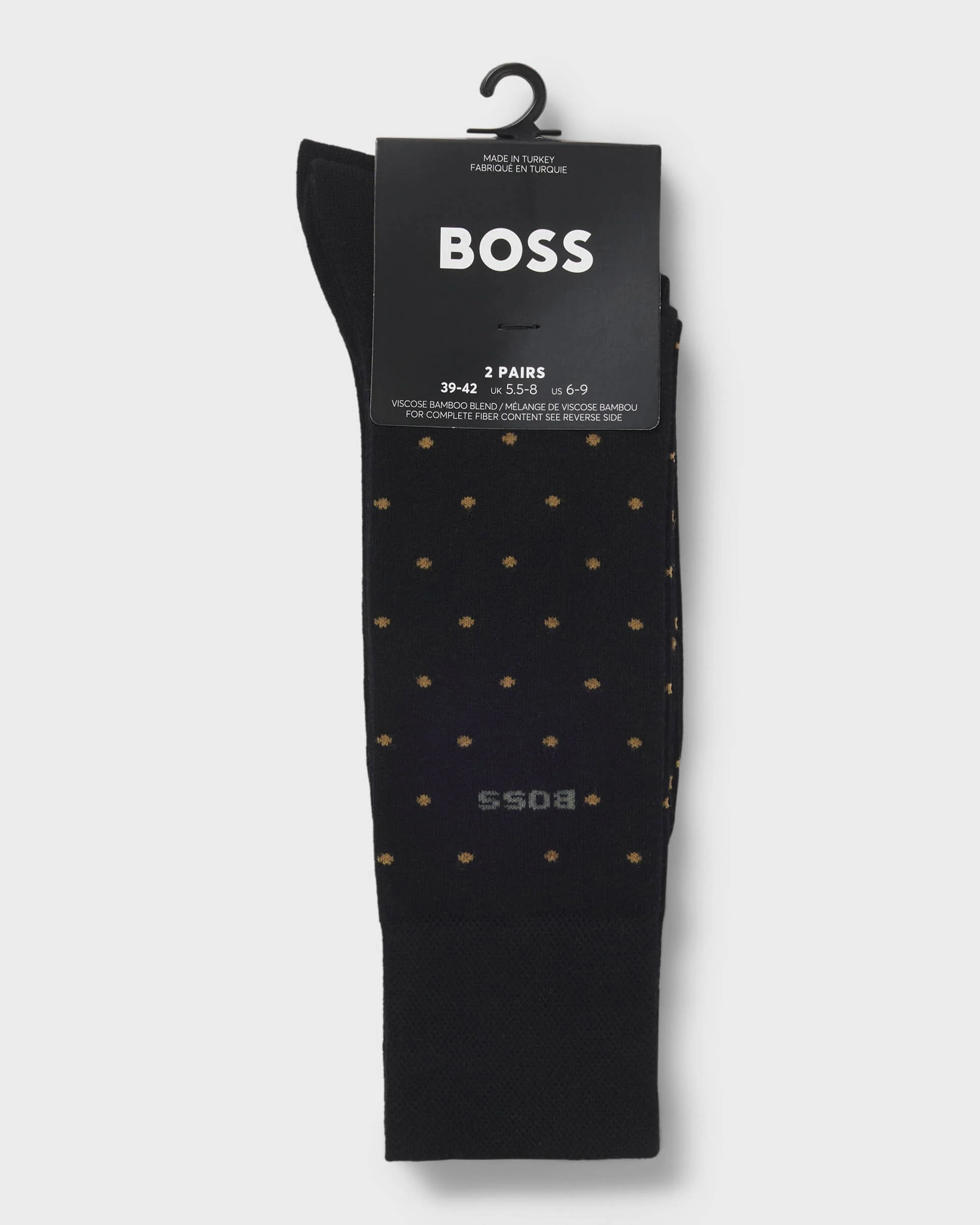 BOSS Orange 2-Pack RS MiniDot Regular-Length Socks with Logos - Black 001 - Image 3
