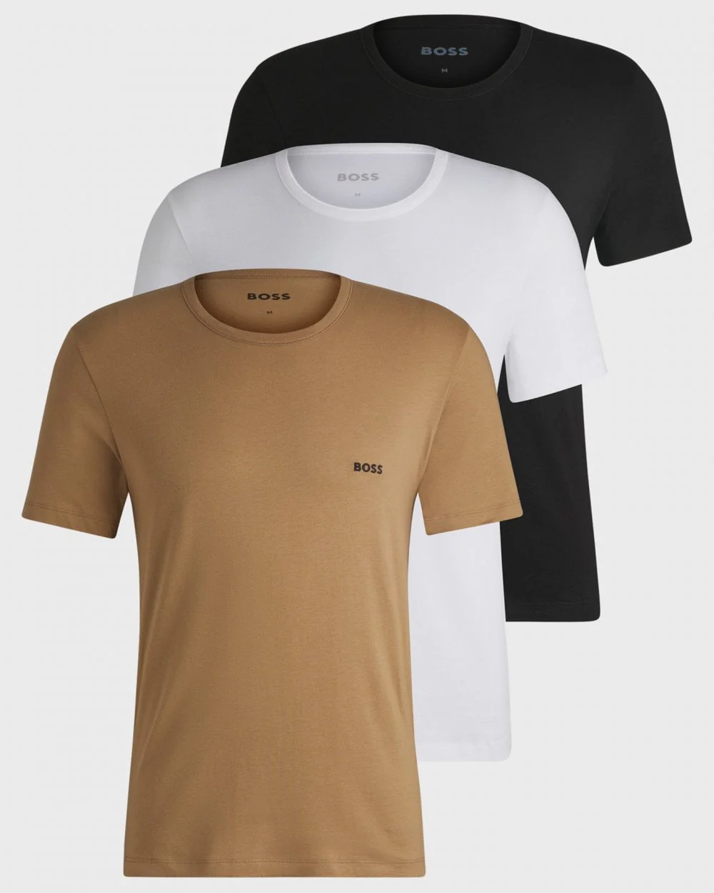 BOSS Orange 3 Pack Classic Regular Fit Crew Neck Mens T-Shirts NOS - Beige/White/Black 265 - Image 5
