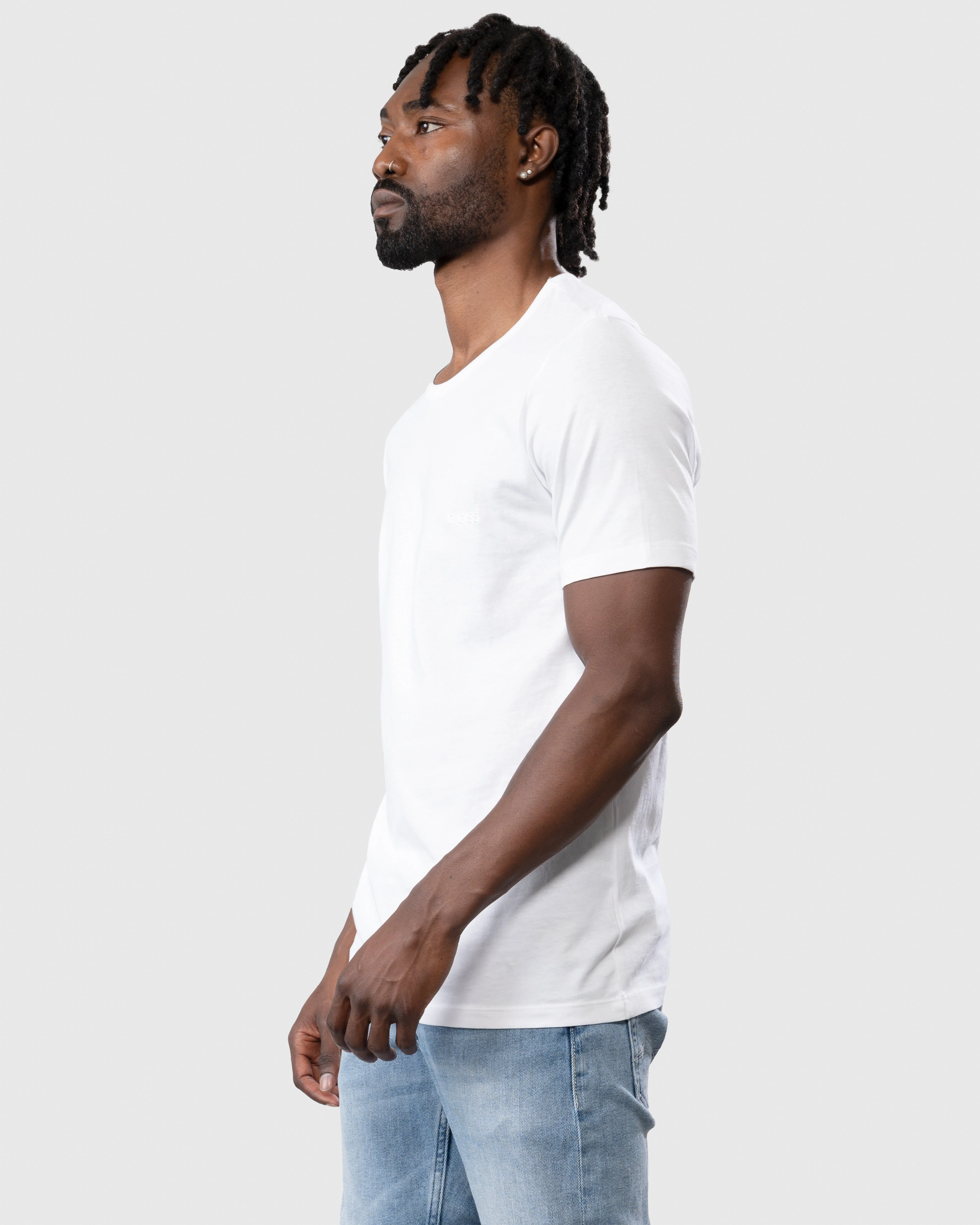 BOSS Orange 3 Pack Classic Regular Fit Crew Neck Mens T-Shirts NOS - White 100 - Image 3