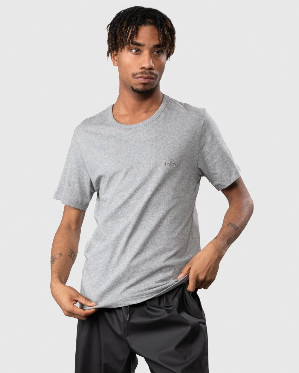 BOSS Orange 3 Pack Classic Regular Fit Crew Neck Mens T-Shirts NOS - White/Grey/Black 999 - Image 2