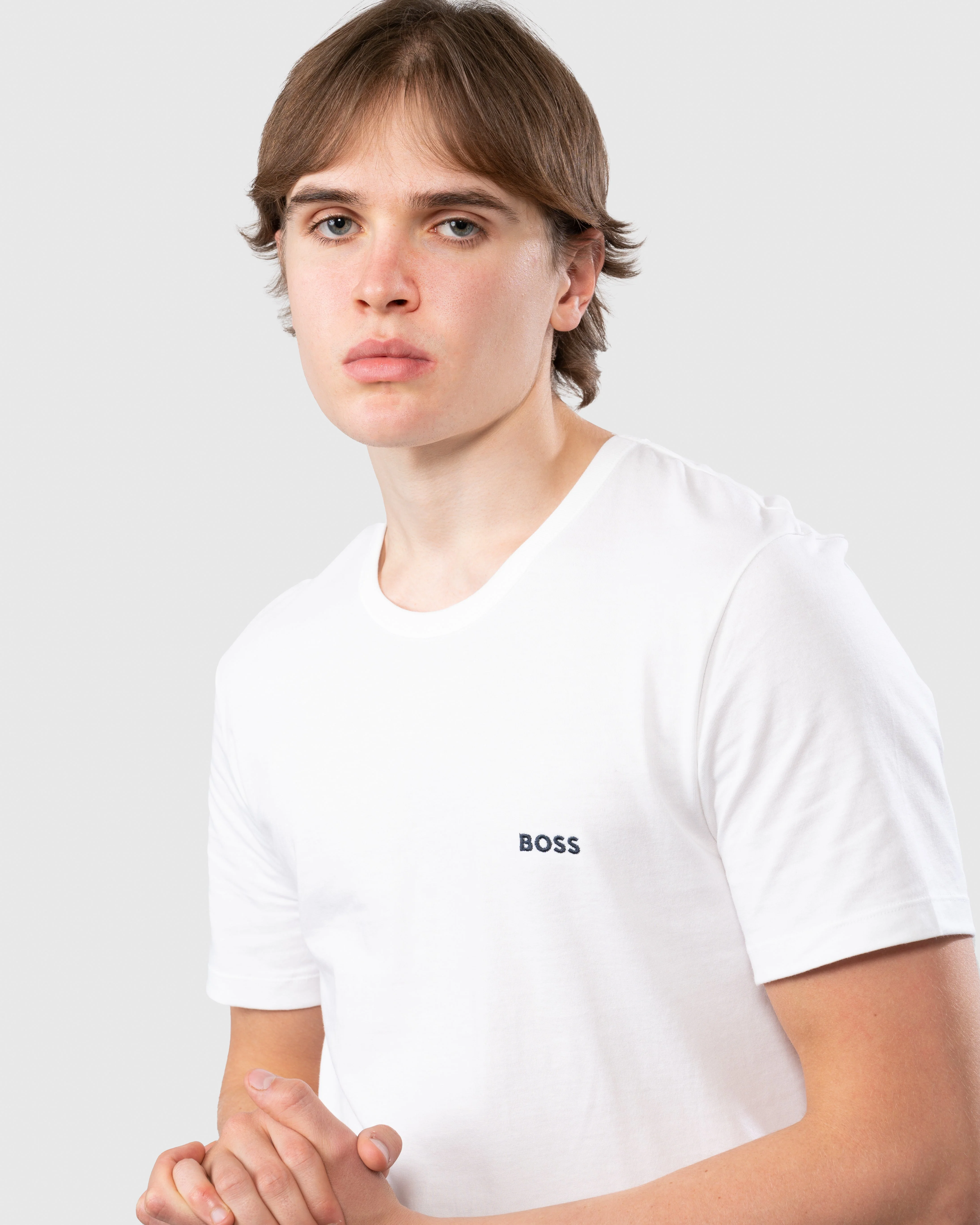 BOSS Orange 3 Pack Classic Regular Fit Crew Neck Mens T-Shirts NOS - White/Navy/Black 984 - Image 2