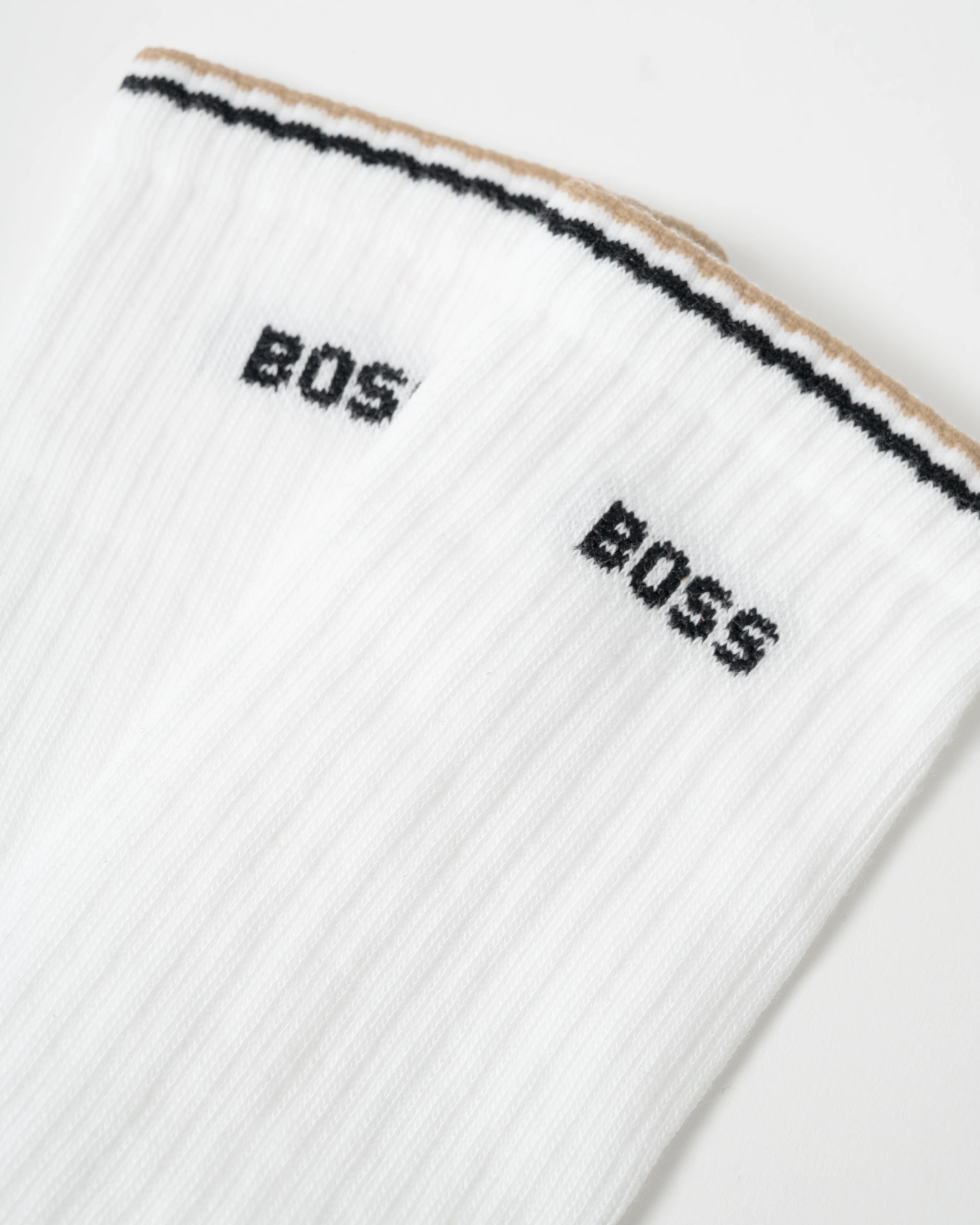 BOSS Orange Mens 3-Pack Cotton-Blend Short Socks with Logos - White 100 - Image 2
